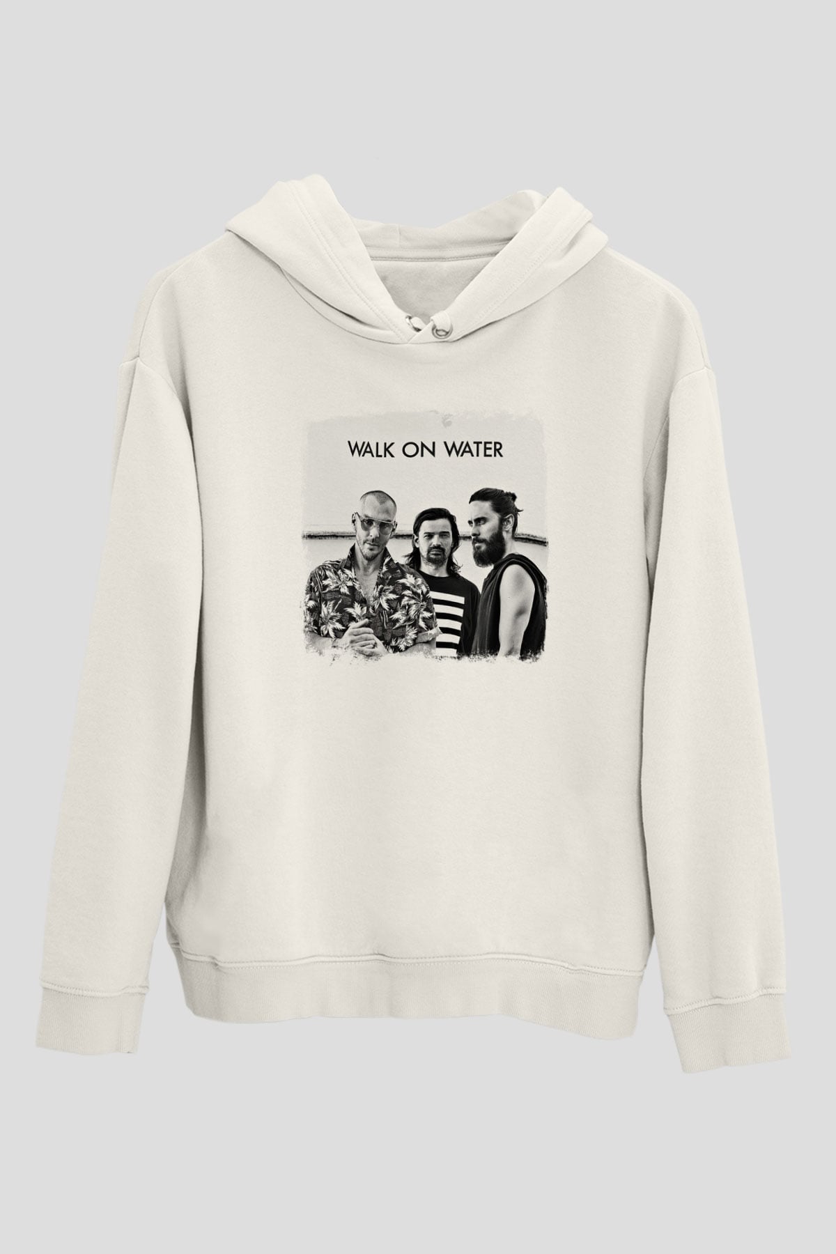 30 Seconds To Mars Baskılı Unisex Beyaz Hoodie