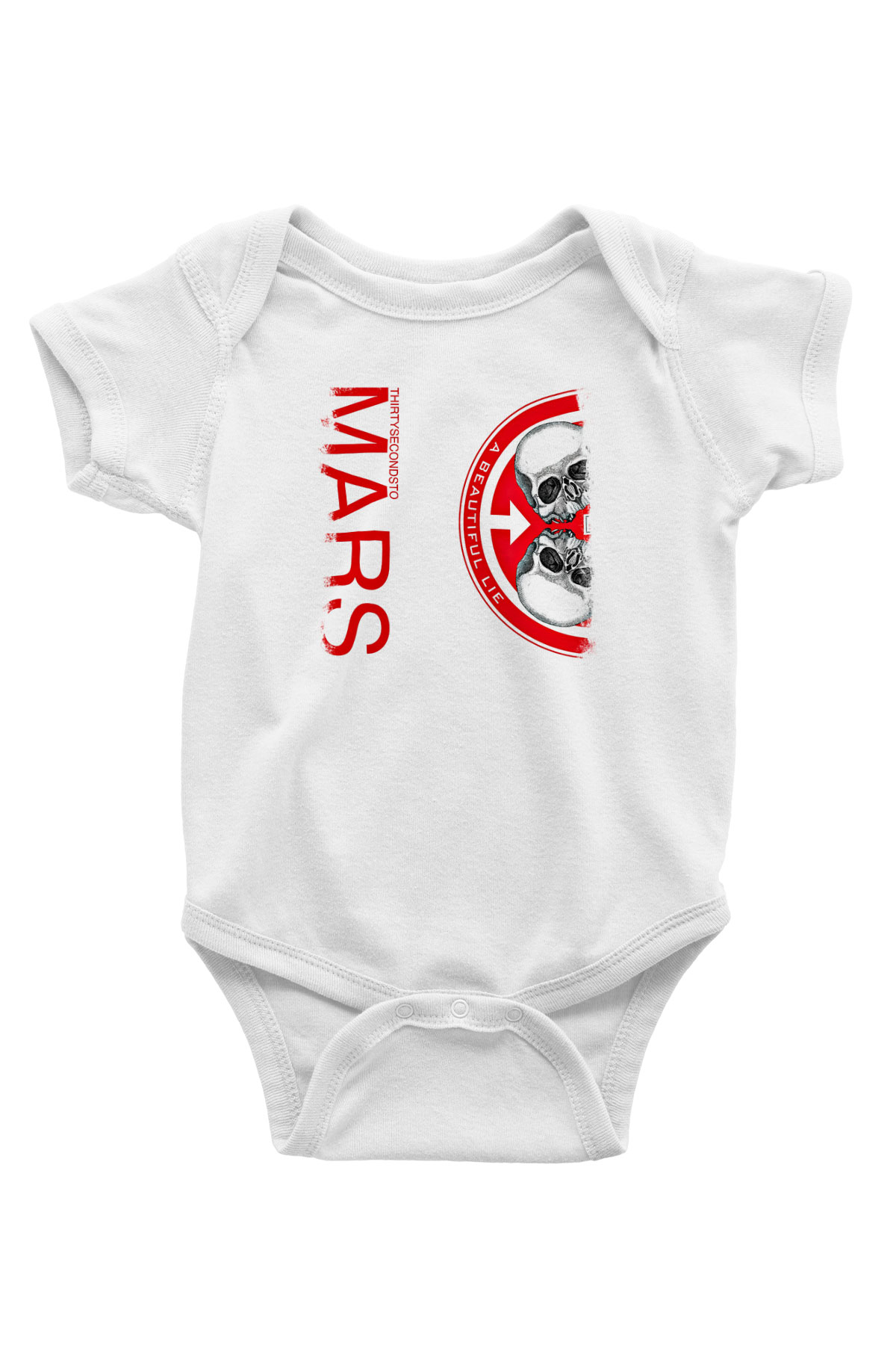 30 Seconds To Mars Baskılı Unisex Beyaz Bebek Body - Zıbın