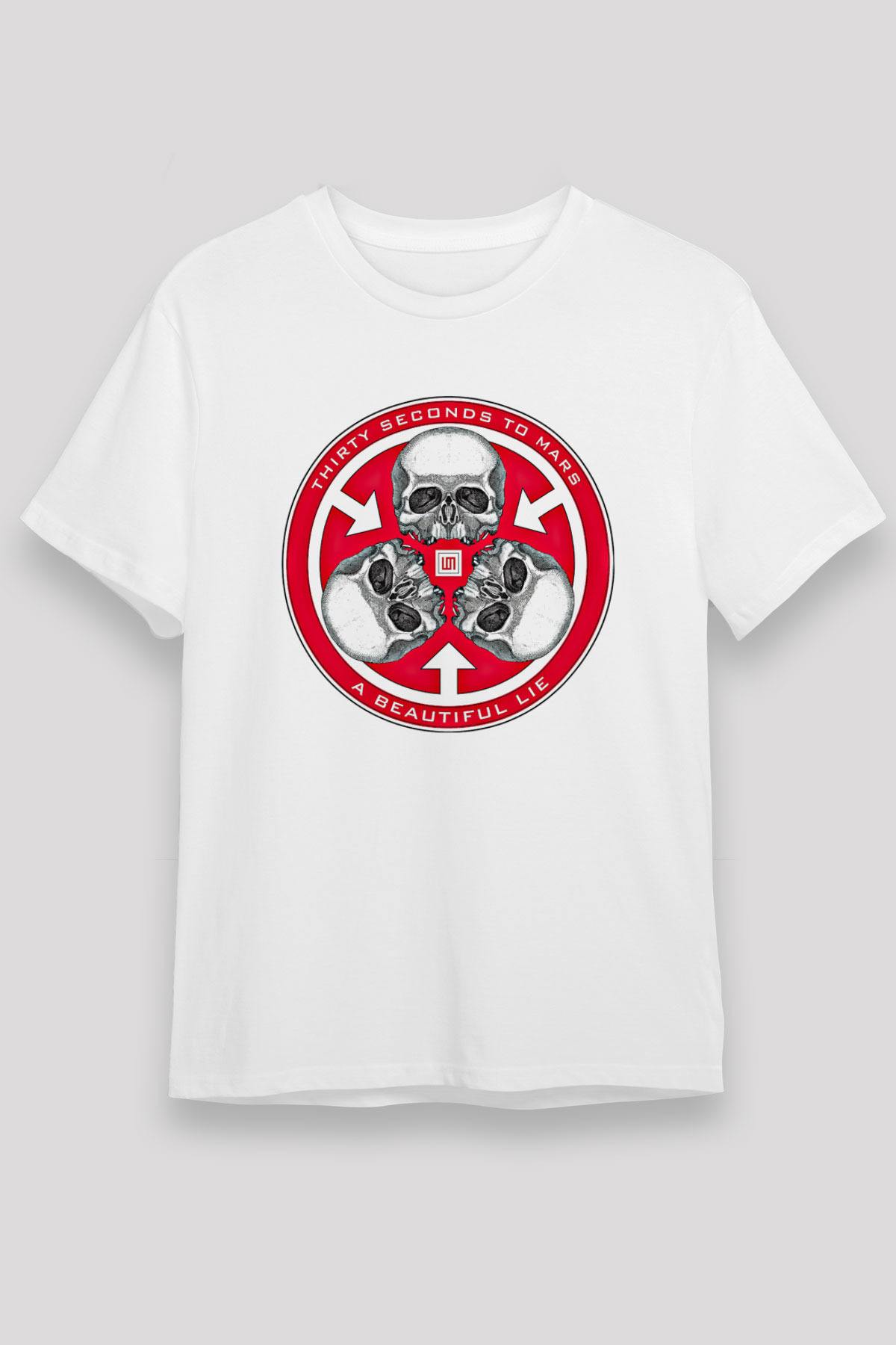 30 Seconds To Mars Baskılı Unisex Beyaz Tişört