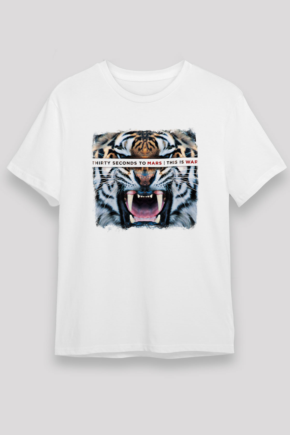 30 Seconds To Mars Baskılı Unisex Beyaz Tişört