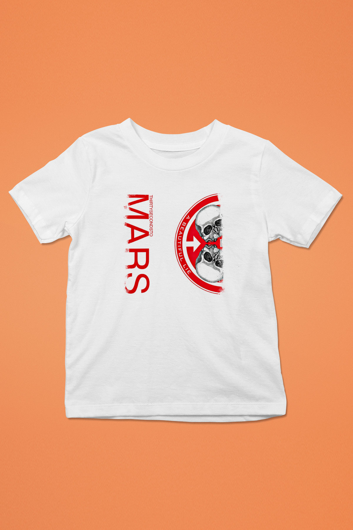 30 Seconds To Mars Baskılı Unisex Beyaz Çocuk Tişört