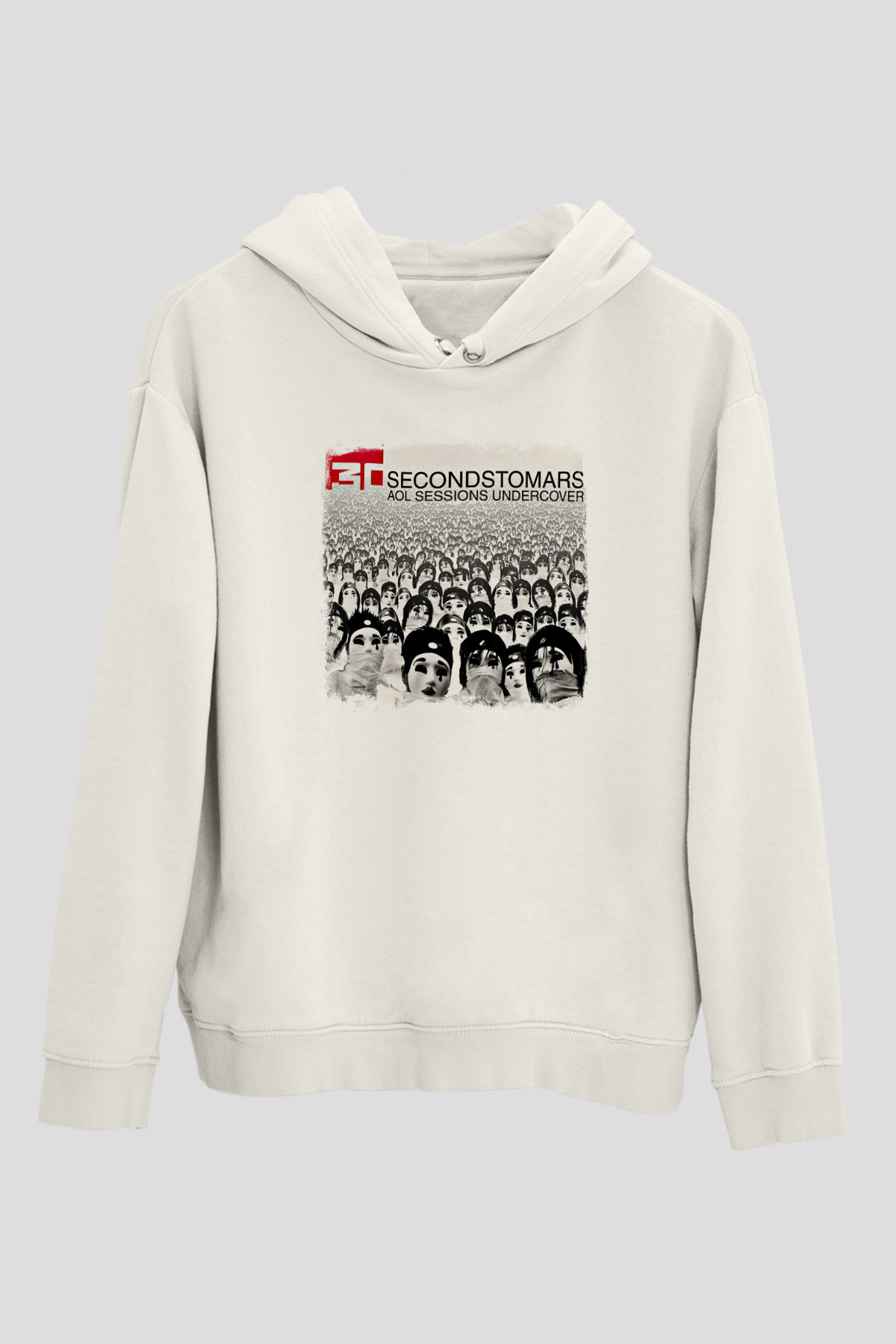 30 Seconds To Mars Baskılı Unisex Beyaz Hoodie