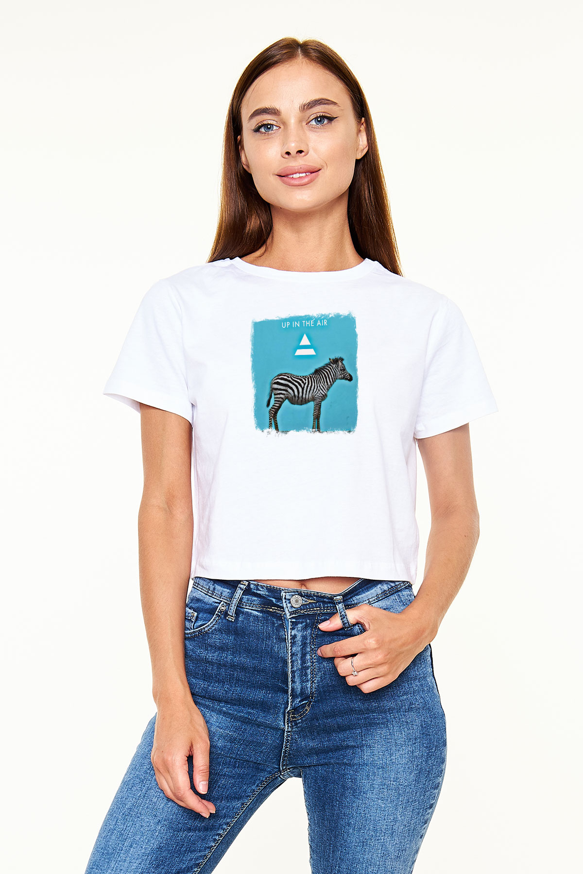 30 Seconds To Mars Baskılı Unisex Beyaz Crop Top Tişört