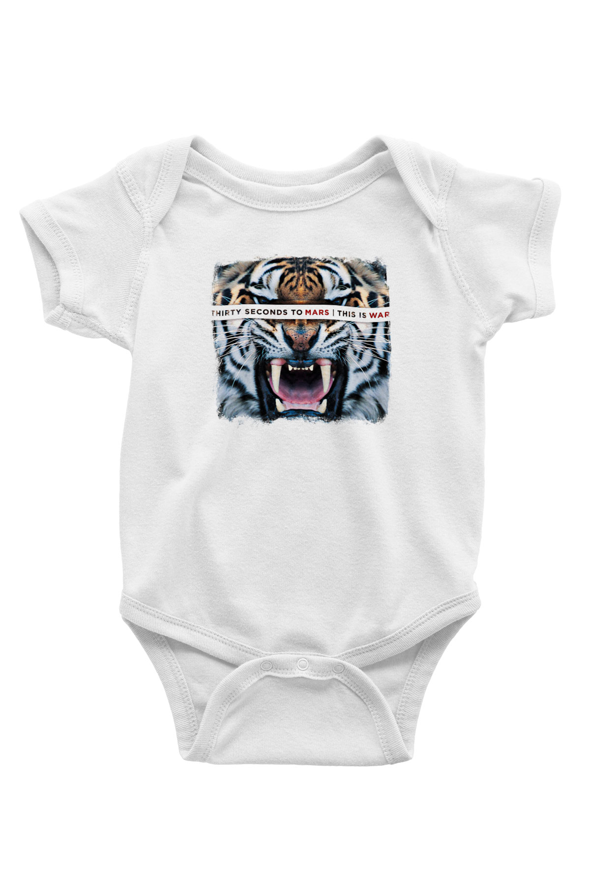 30 Seconds To Mars Baskılı Unisex Beyaz Bebek Body - Zıbın