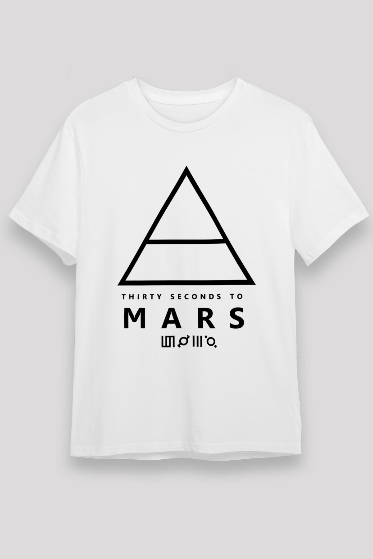30 Seconds To Mars Baskılı Unisex Beyaz Tişört