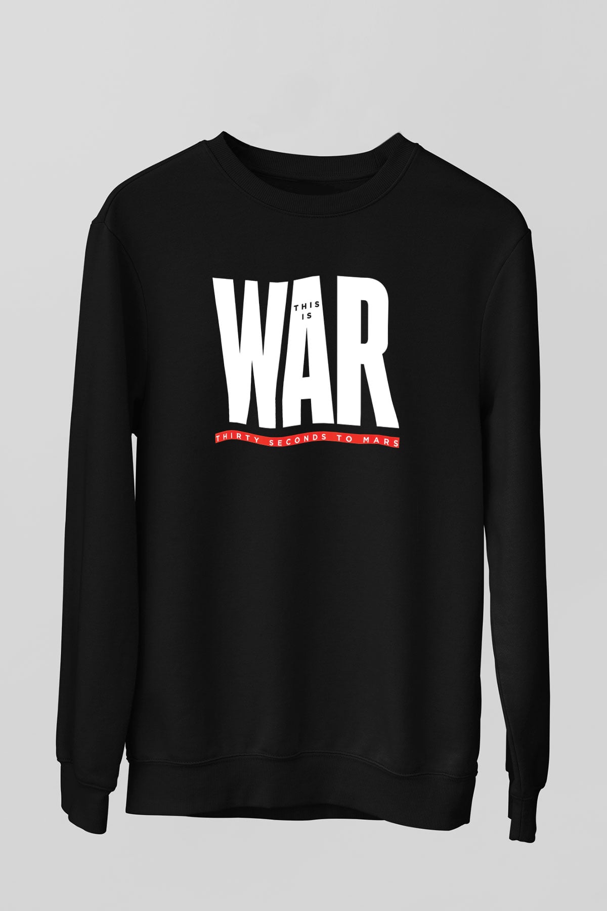 30 Seconds To Mars Baskılı Unisex Siyah Sweatshirt
