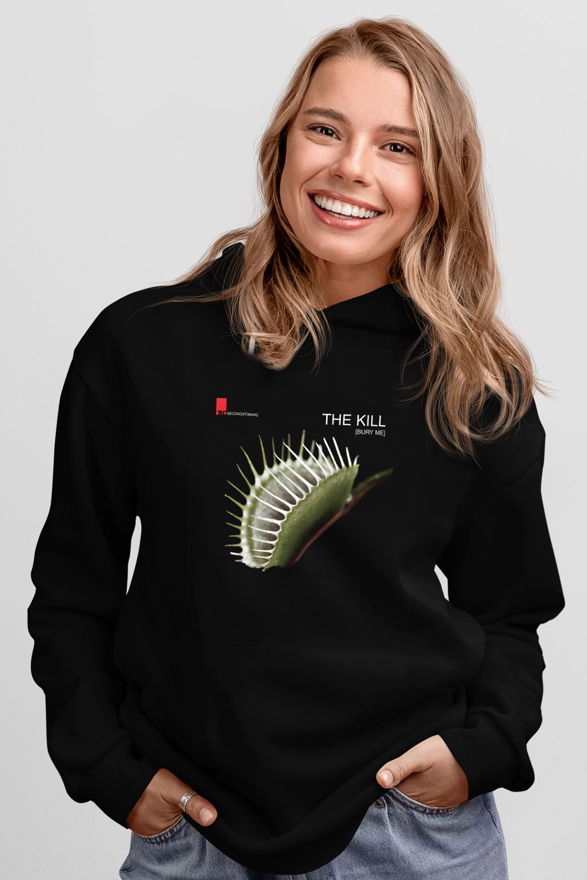 30 Seconds To Mars Baskılı Unisex Siyah Hoodie