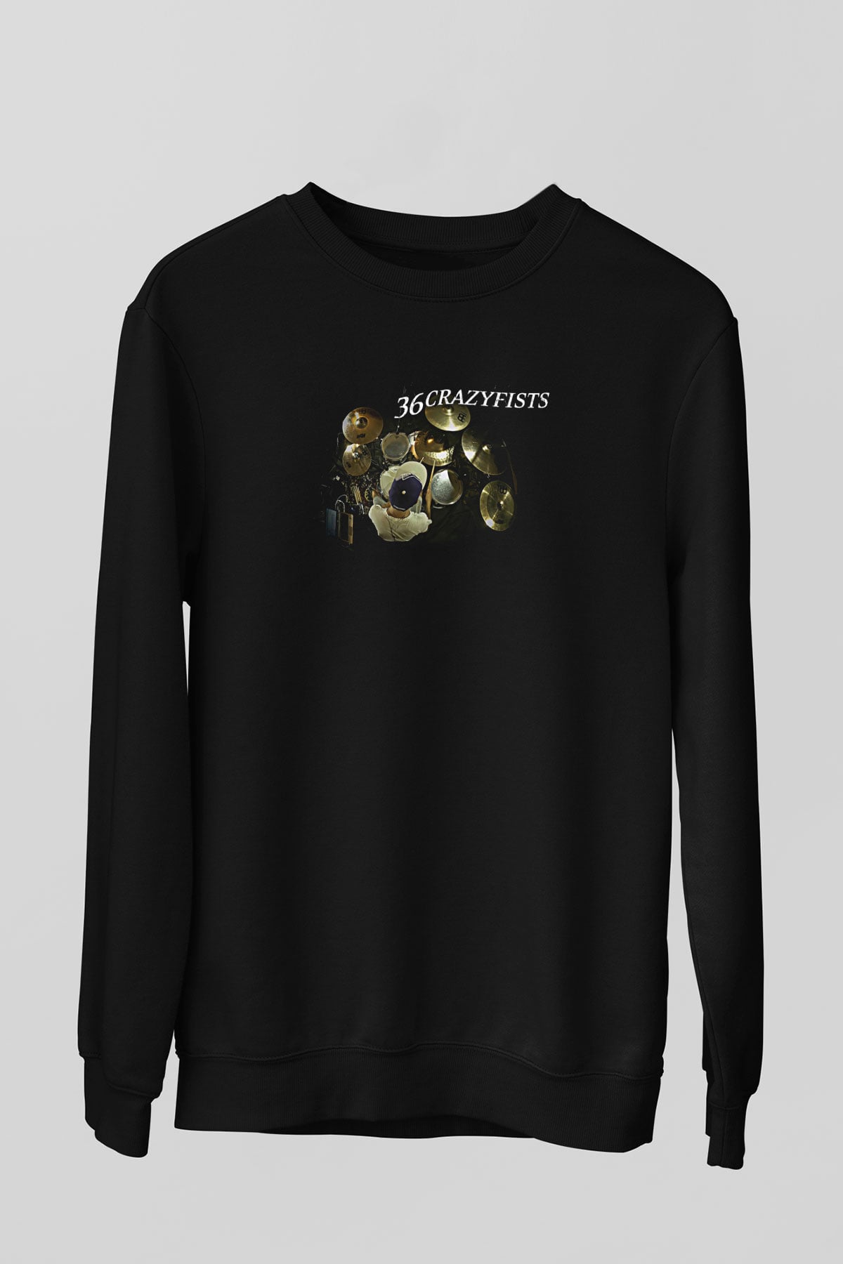 36 Crazyfists Baskılı Unisex Siyah Sweatshirt