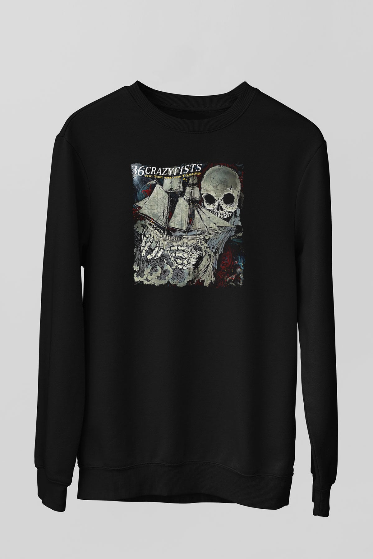 36 Crazyfists Baskılı Unisex Siyah Sweatshirt
