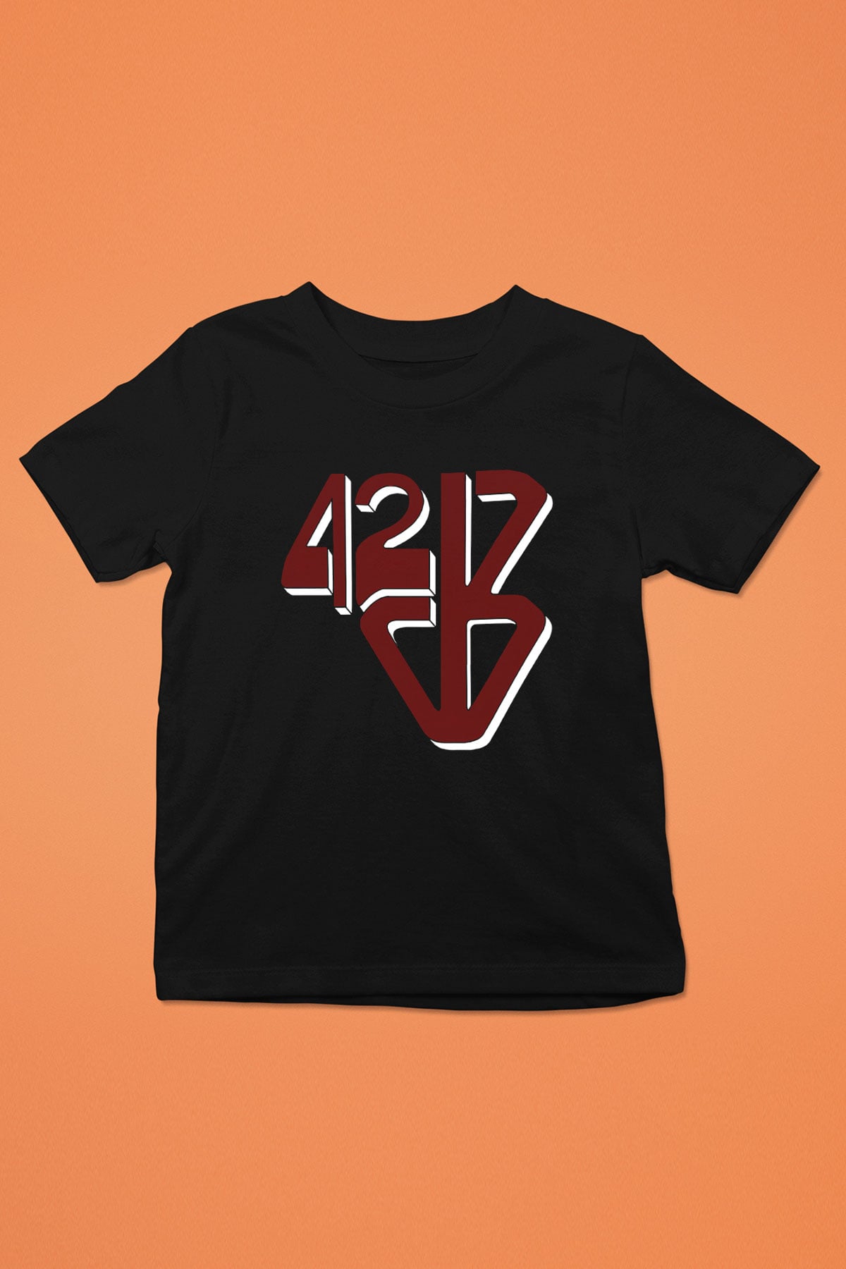 42 Decibel Baskılı Siyah Unisex Çocuk Tişört