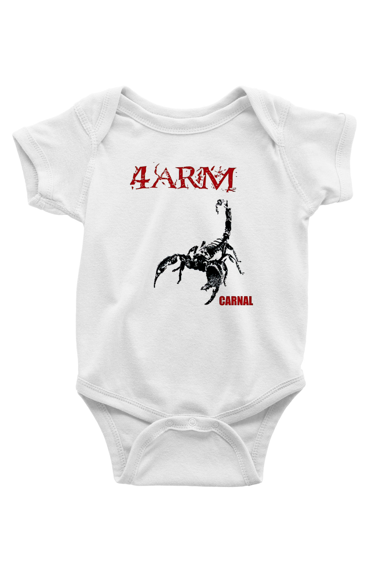 4arm Baskılı Beyaz Unisex Bebek Body - Zıbın