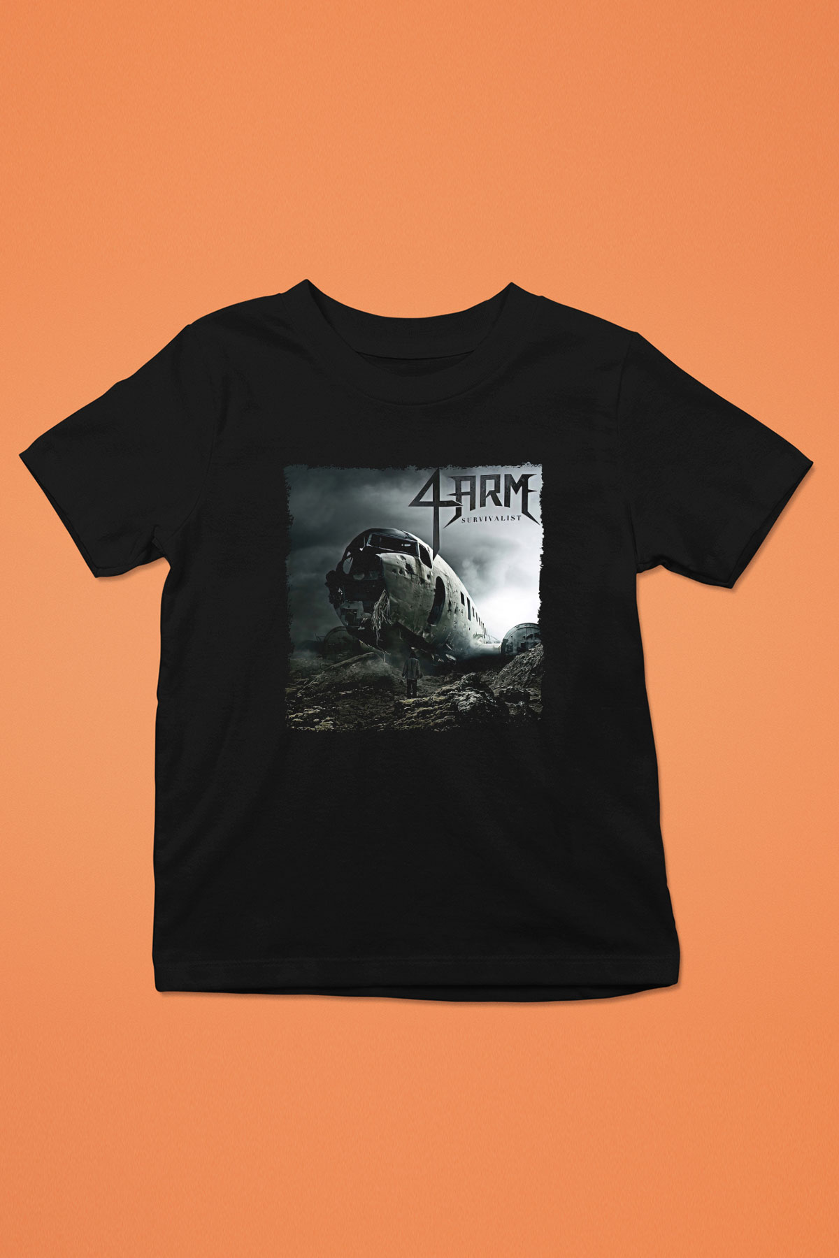 4arm Baskılı Unisex Siyah Çocuk Tişört - Tshirt