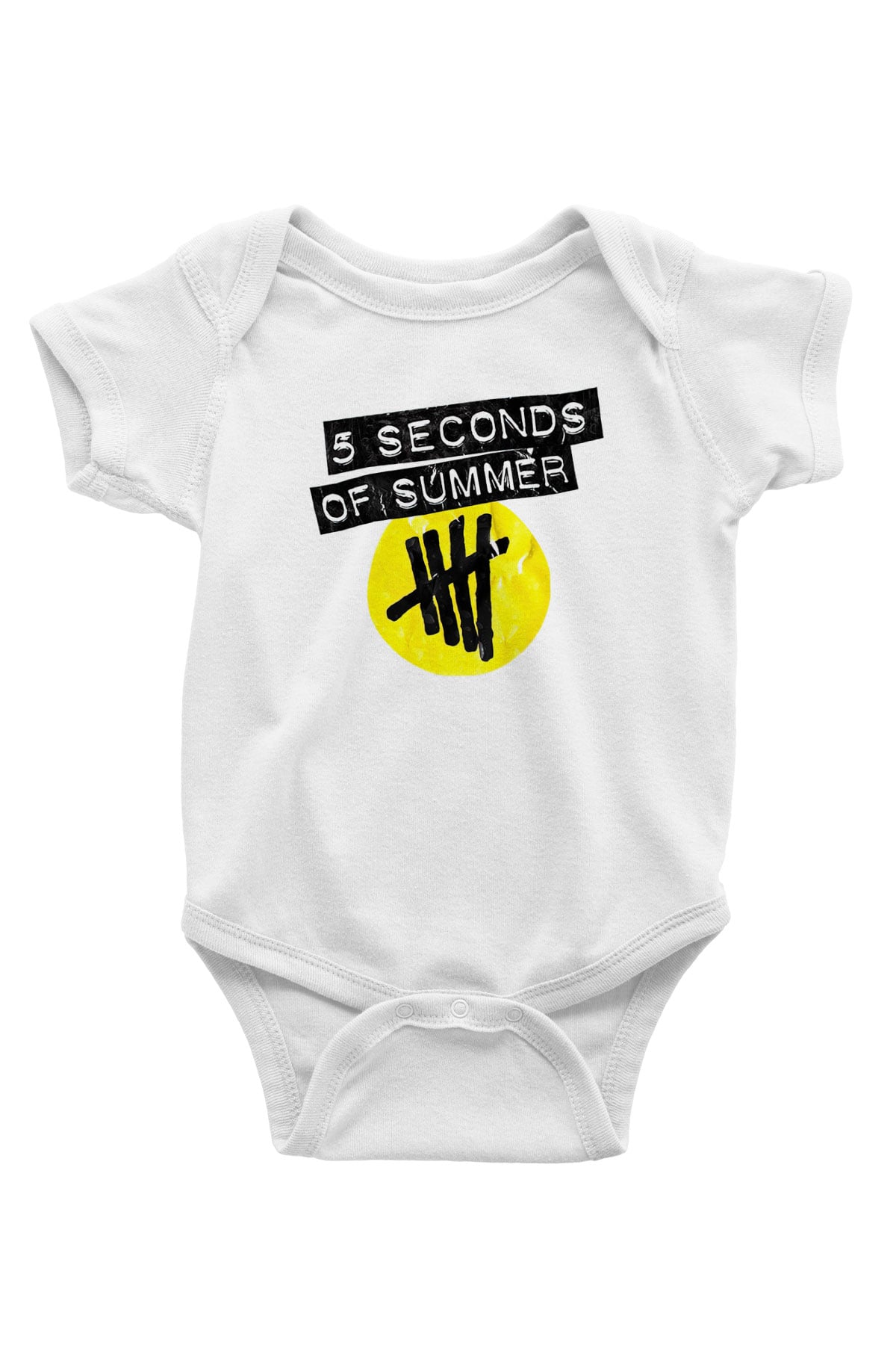 5 Seconds Of Summer Baskılı Beyaz Unisex Bebek Body - Zıbın