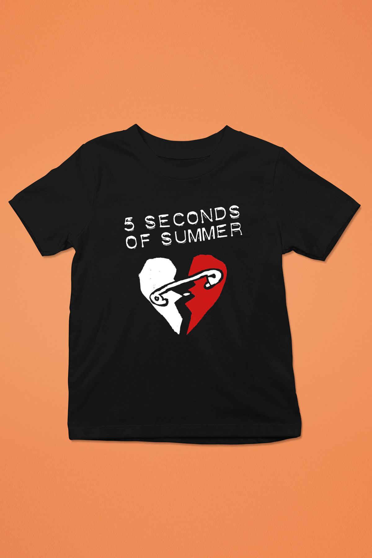 5 Seconds Of Summer Baskılı Siyah Unisex Çocuk Tişört