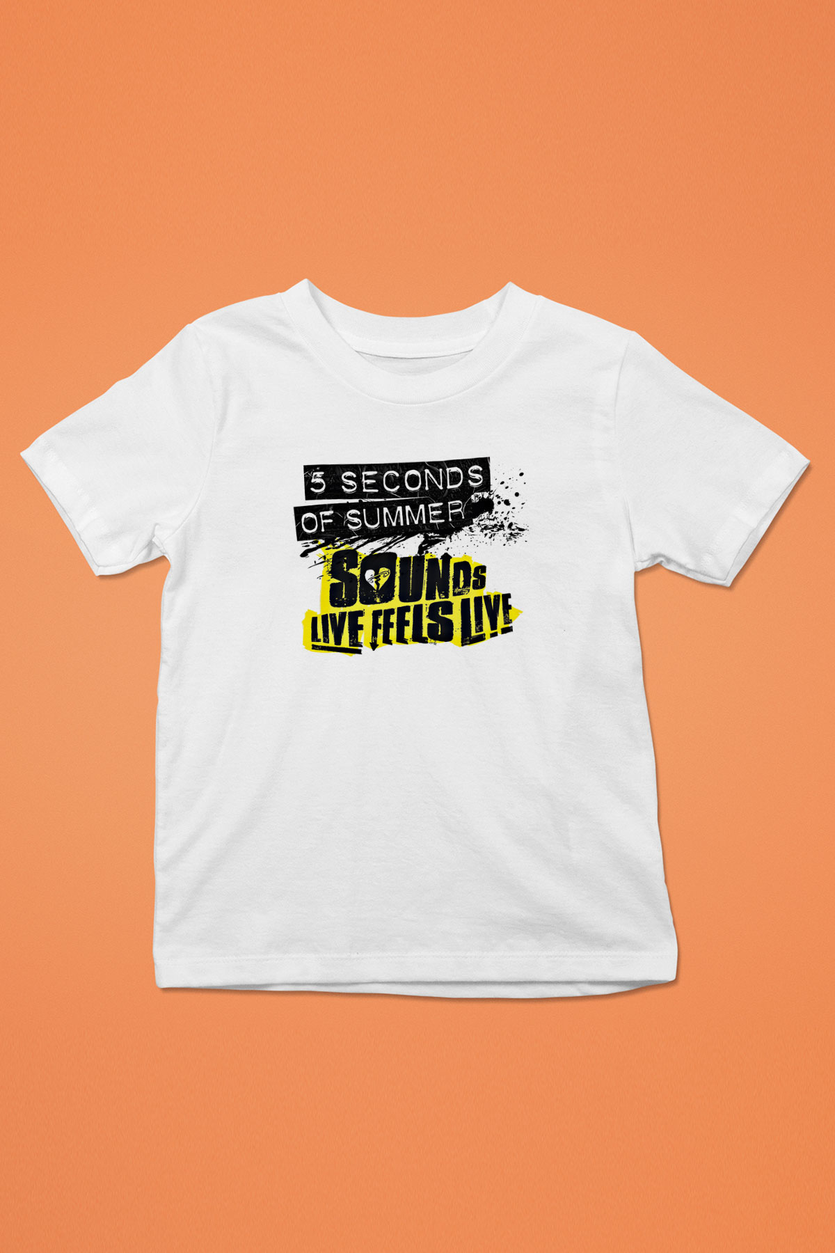 5 Seconds Of Summer Baskılı Unisex Beyaz Çocuk Tişört
