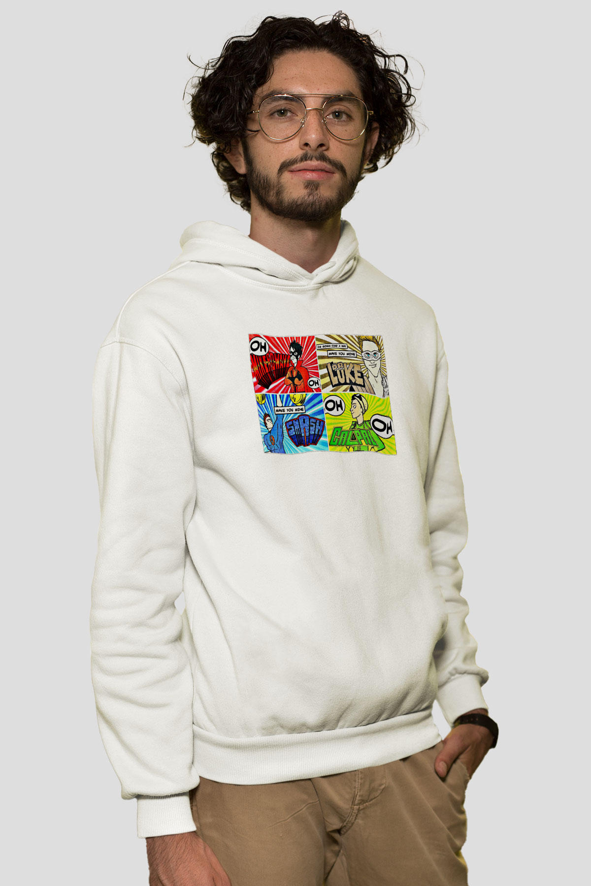5 Seconds Of Summer Baskılı Unisex Beyaz Hoodie