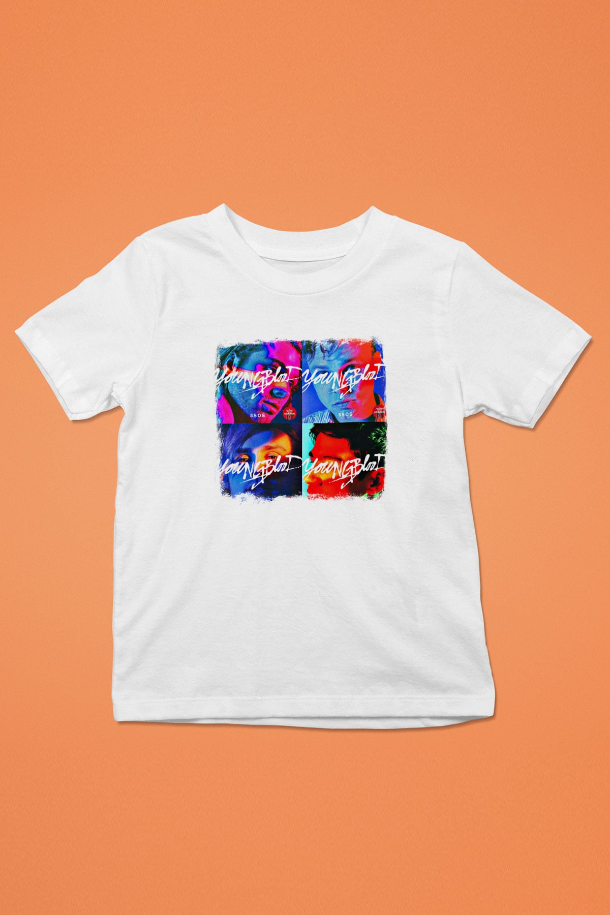 5 Seconds Of Summer Baskılı Unisex Beyaz Çocuk Tişört