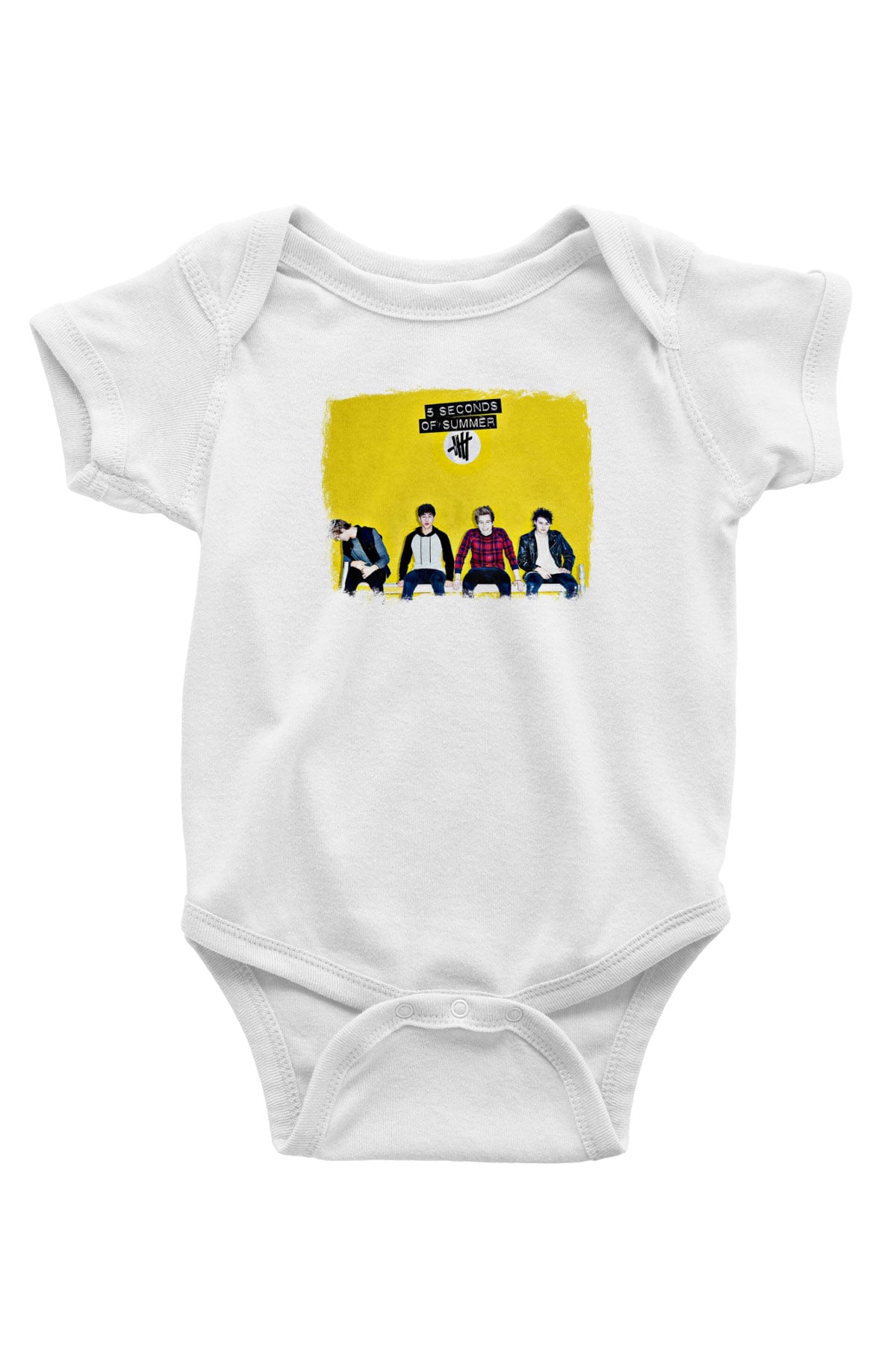 5 Seconds Of Summer Baskılı Unisex Beyaz Bebek Body - Zıbın