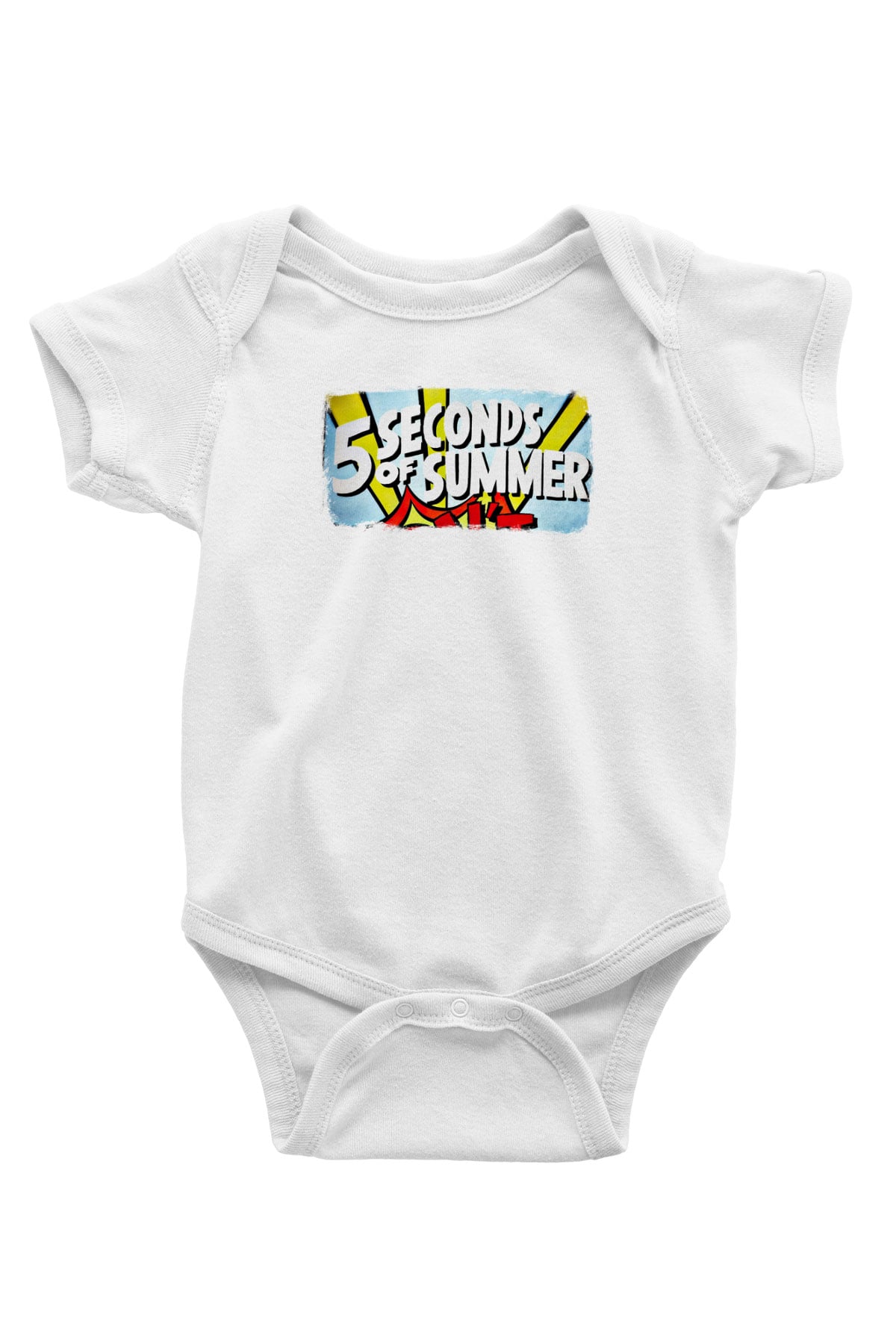 5 Seconds Of Summer Baskılı Unisex Beyaz Bebek Body - Zıbın