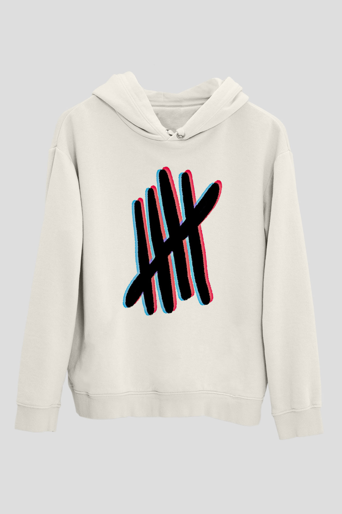 5 Seconds Of Summer Baskılı Unisex Beyaz Hoodie