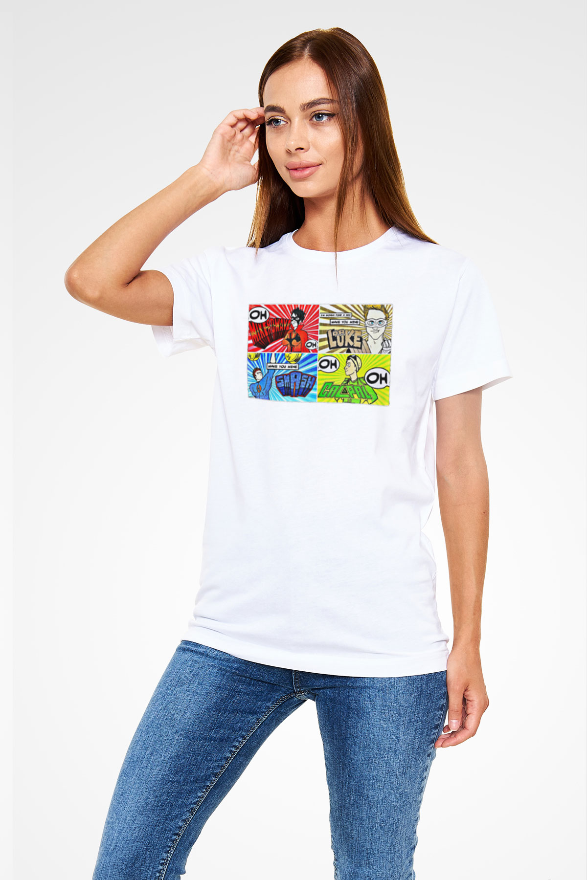 5 Seconds Of Summer Baskılı Unisex Beyaz Tişört