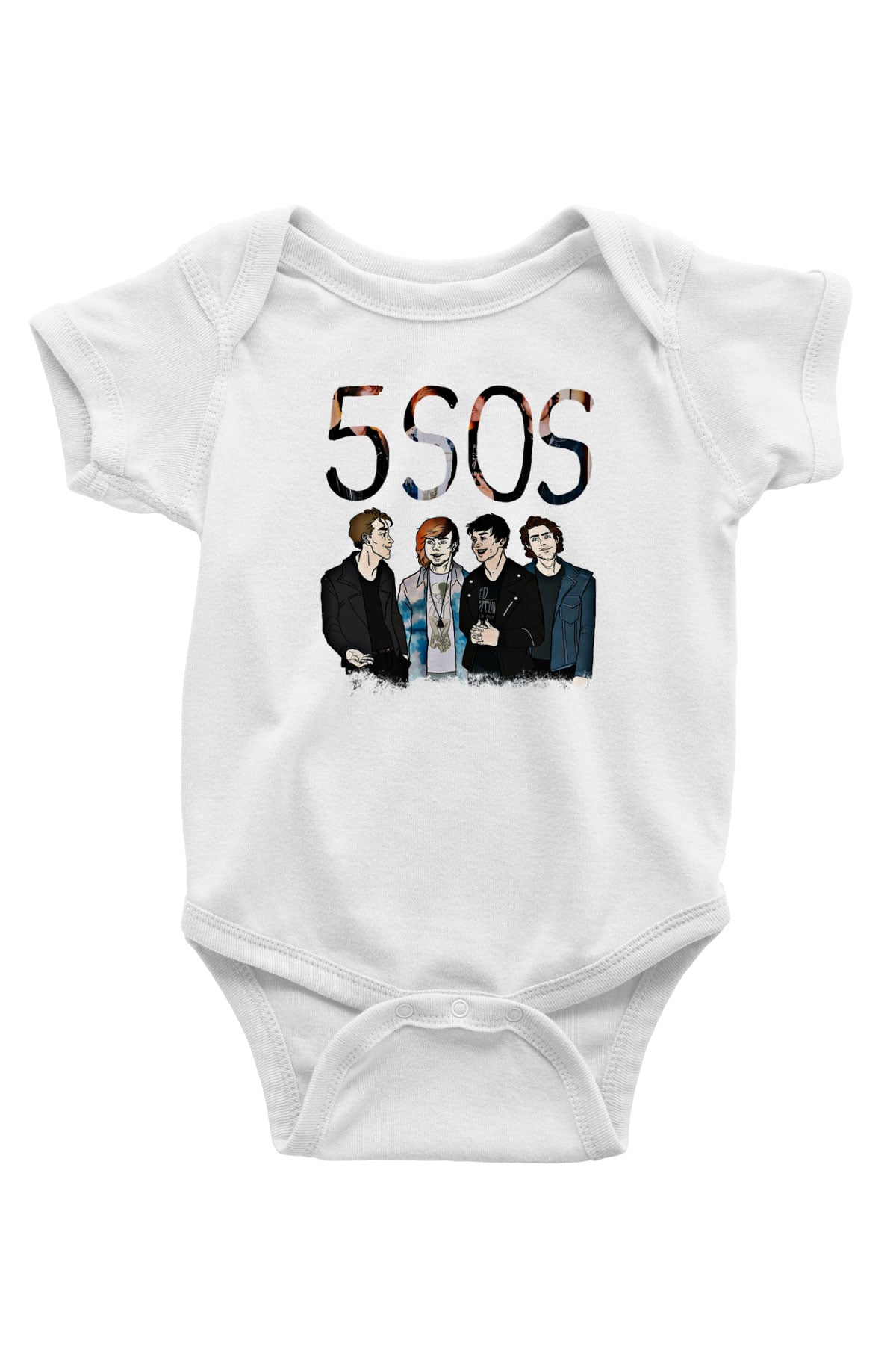 5 Seconds Of Summer Baskılı Unisex Beyaz Bebek Body - Zıbın