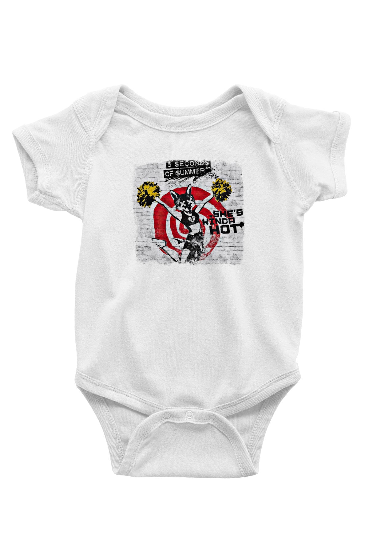 5 Seconds Of Summer Baskılı Unisex Beyaz Bebek Body - Zıbın