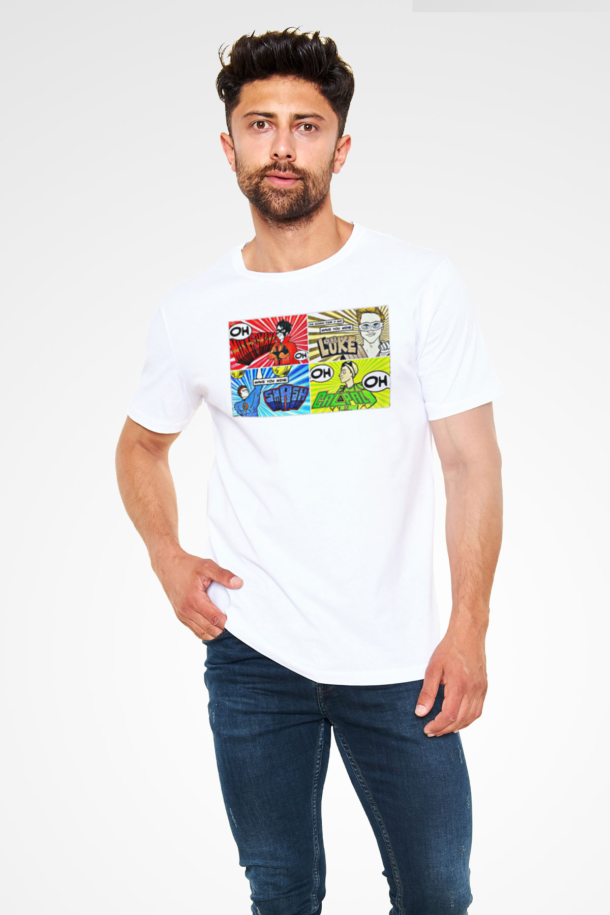 5 Seconds Of Summer Baskılı Unisex Beyaz Tişört
