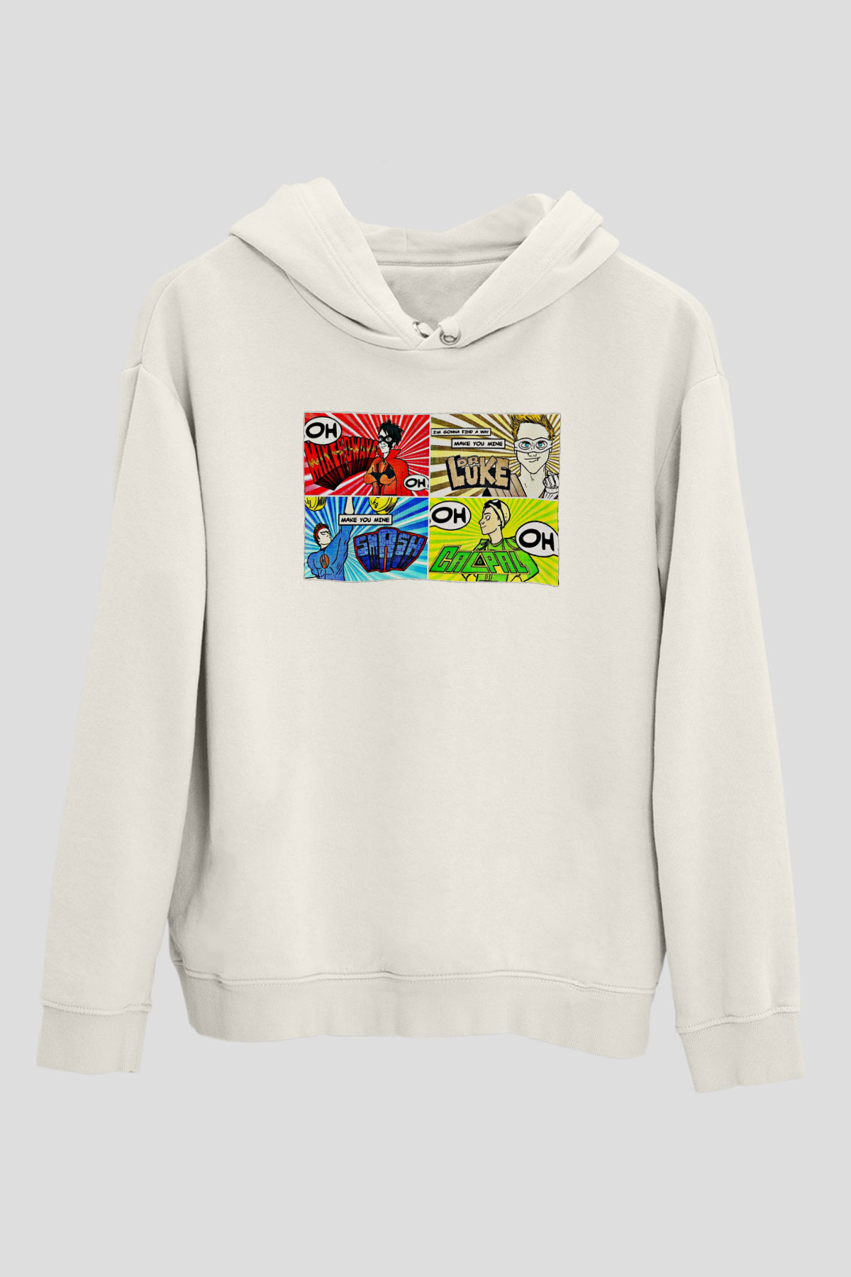 5 Seconds Of Summer Baskılı Unisex Beyaz Hoodie