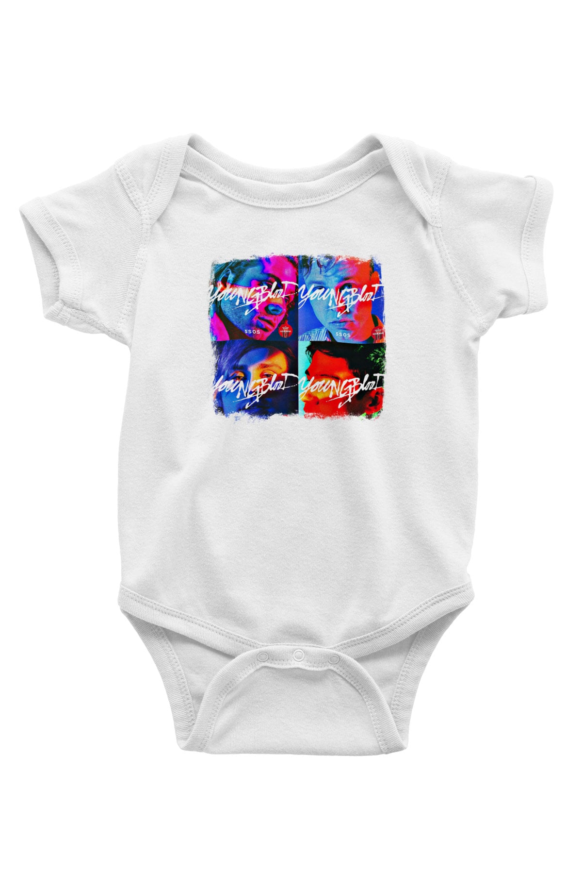 5 Seconds Of Summer Baskılı Unisex Beyaz Bebek Body - Zıbın
