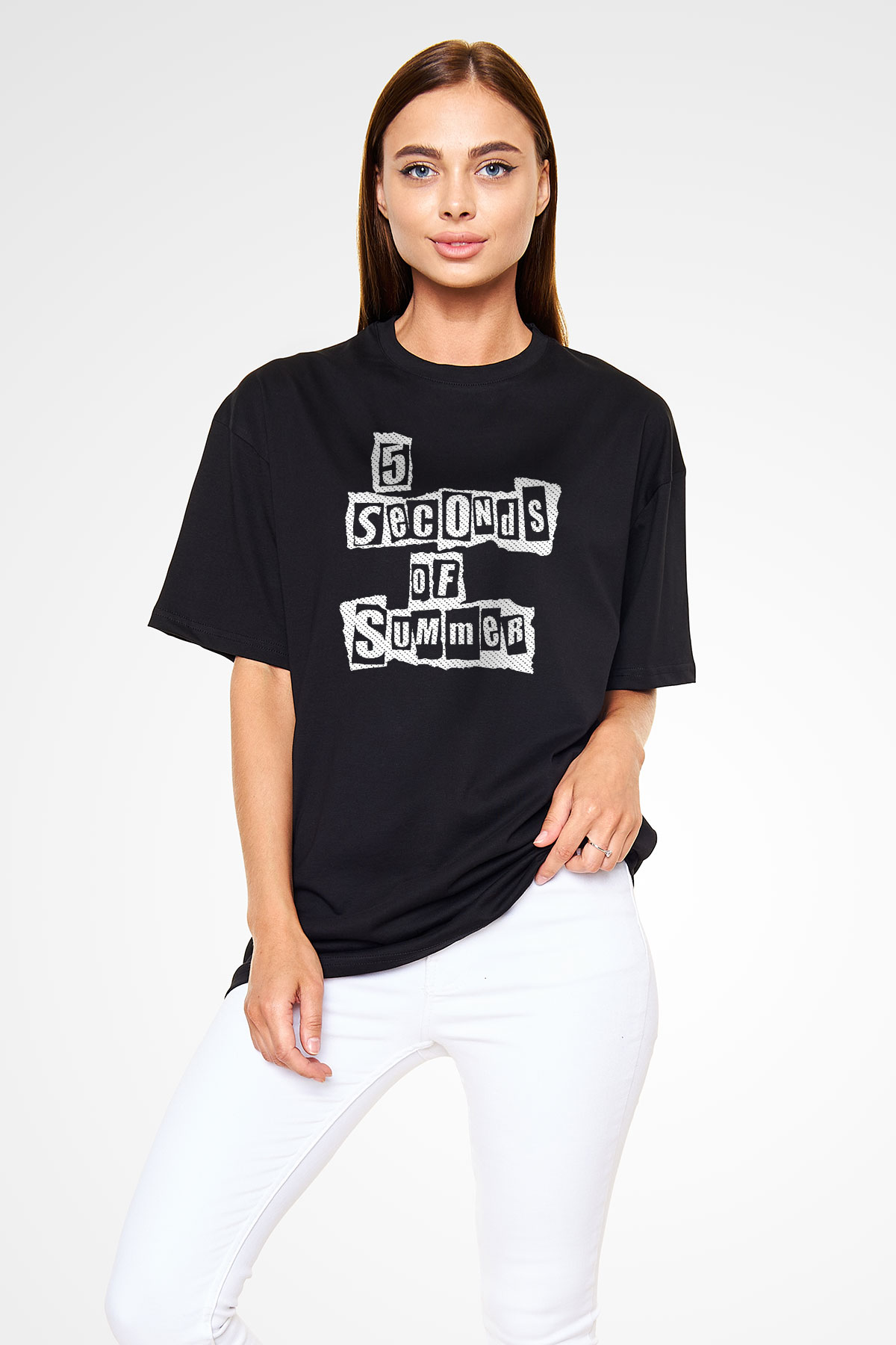 5 Seconds Of Summer Siyah Unisex Oversize Tişört T-Shirt