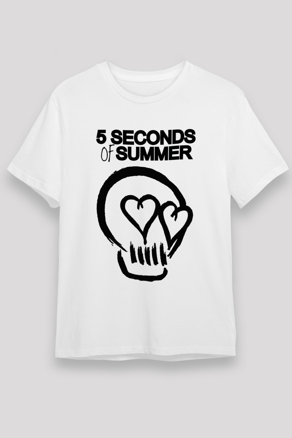 5 Seconds Of Summer Skull Logo Beyaz Unisex Tişört T-Shirt - TişörtFabrikası