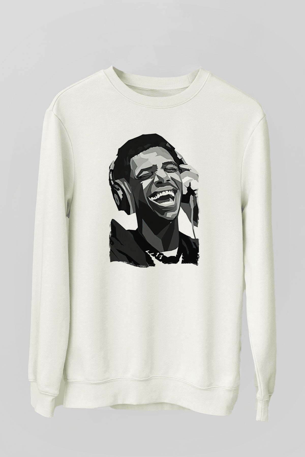 A Boosie Wit Da Hoodie Baskılı Beyaz Unisex Sweatshirt