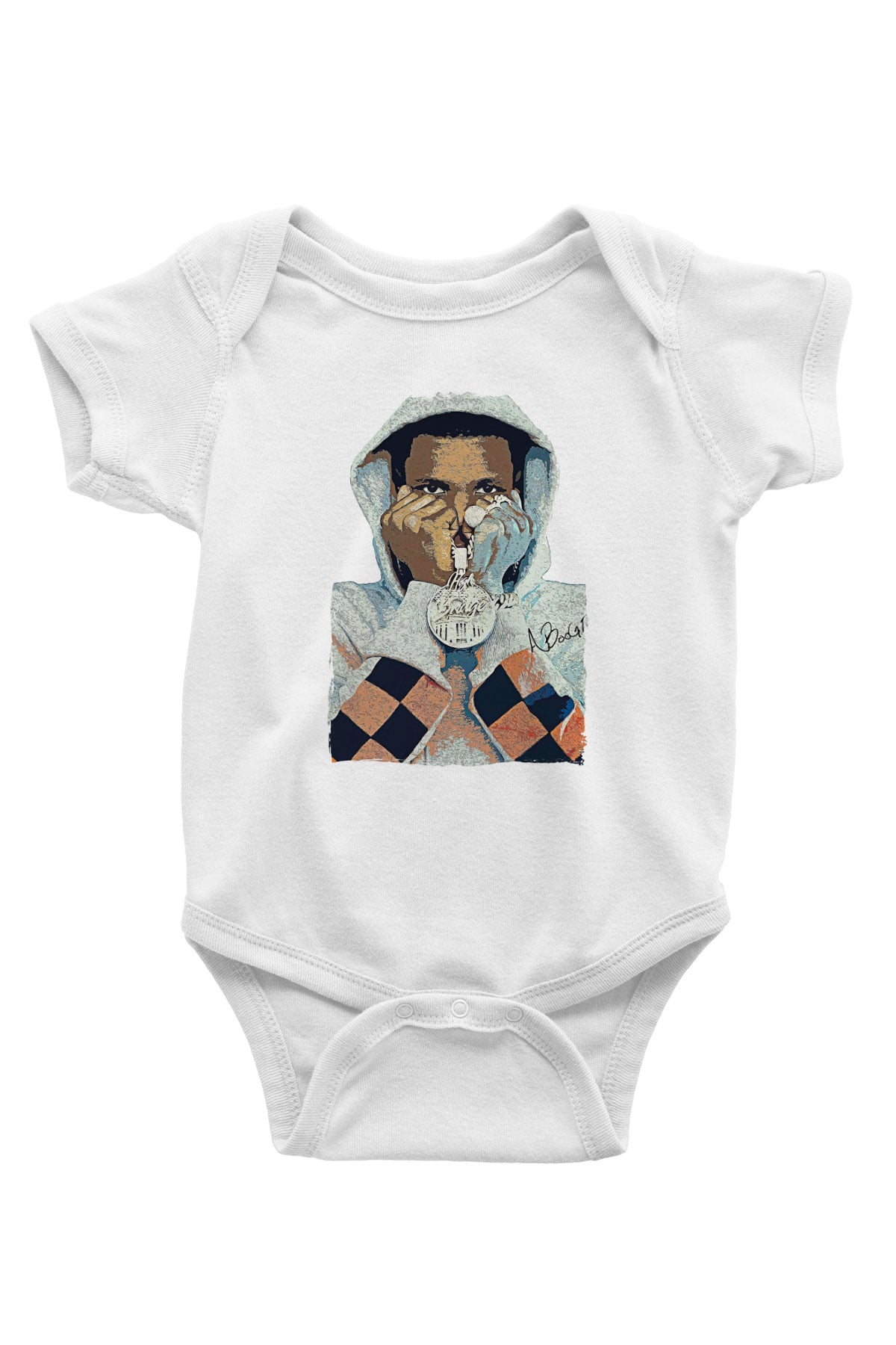 A Boosie Wit Da Hoodie Baskılı Beyaz Unisex Bebek Body - Zıbın
