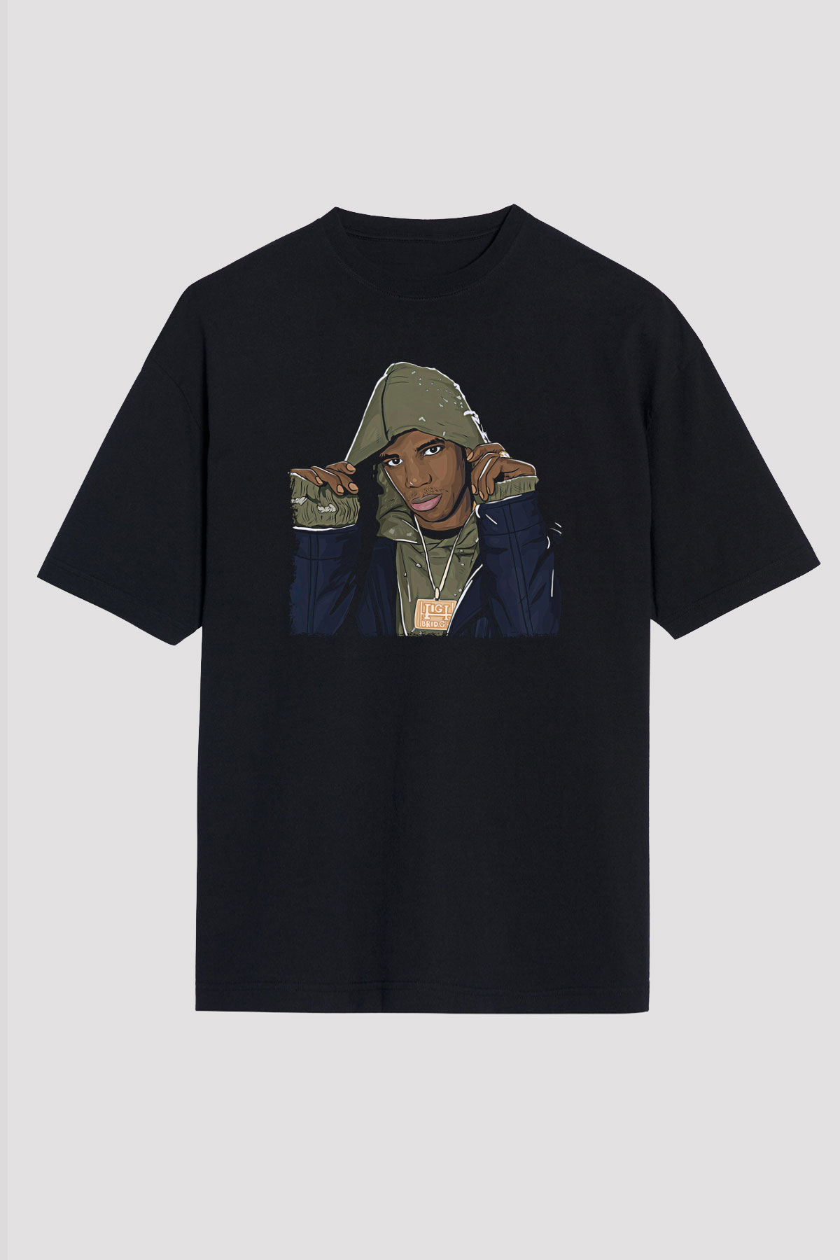 A Boosie Wit Da Hoodie Baskılı Unisex Siyah Oversize Tişört - Tshirt
