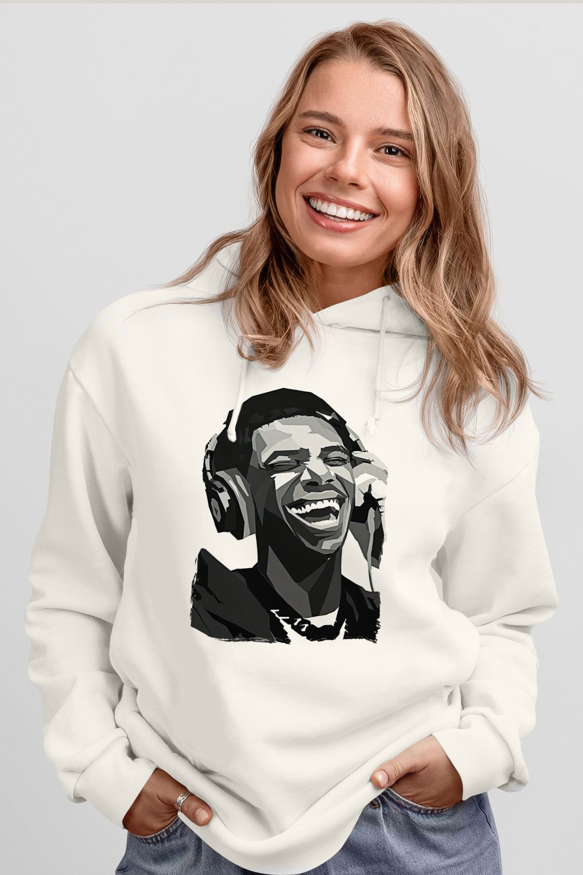 A Boosie Wit Da Kapüşonlu Sweatshirt Baskılı Beyaz Unisex Kapüşonlu Sweatshirt