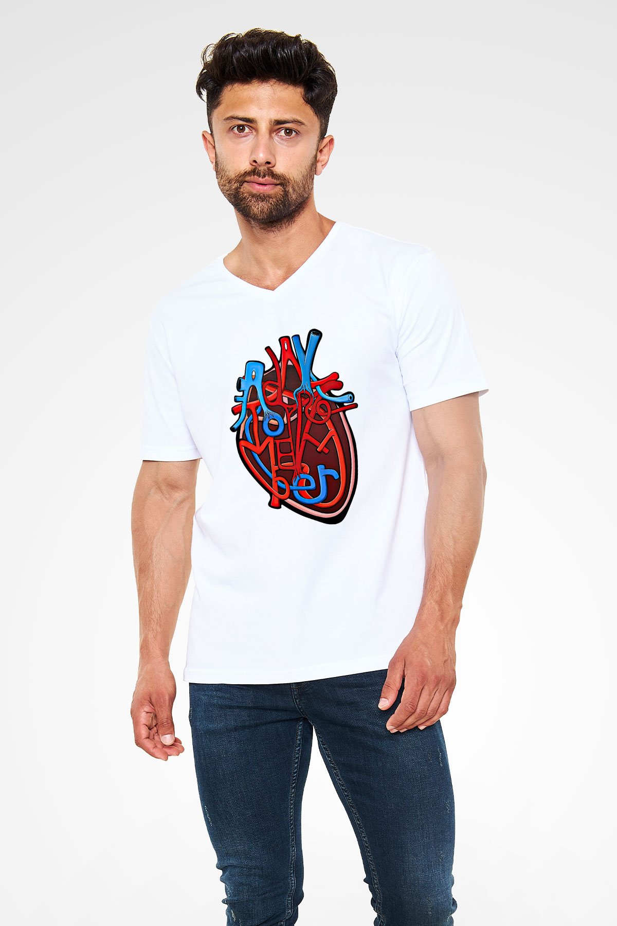 A Day to remember Baskılı Unisex Beyaz V Yaka Tişört