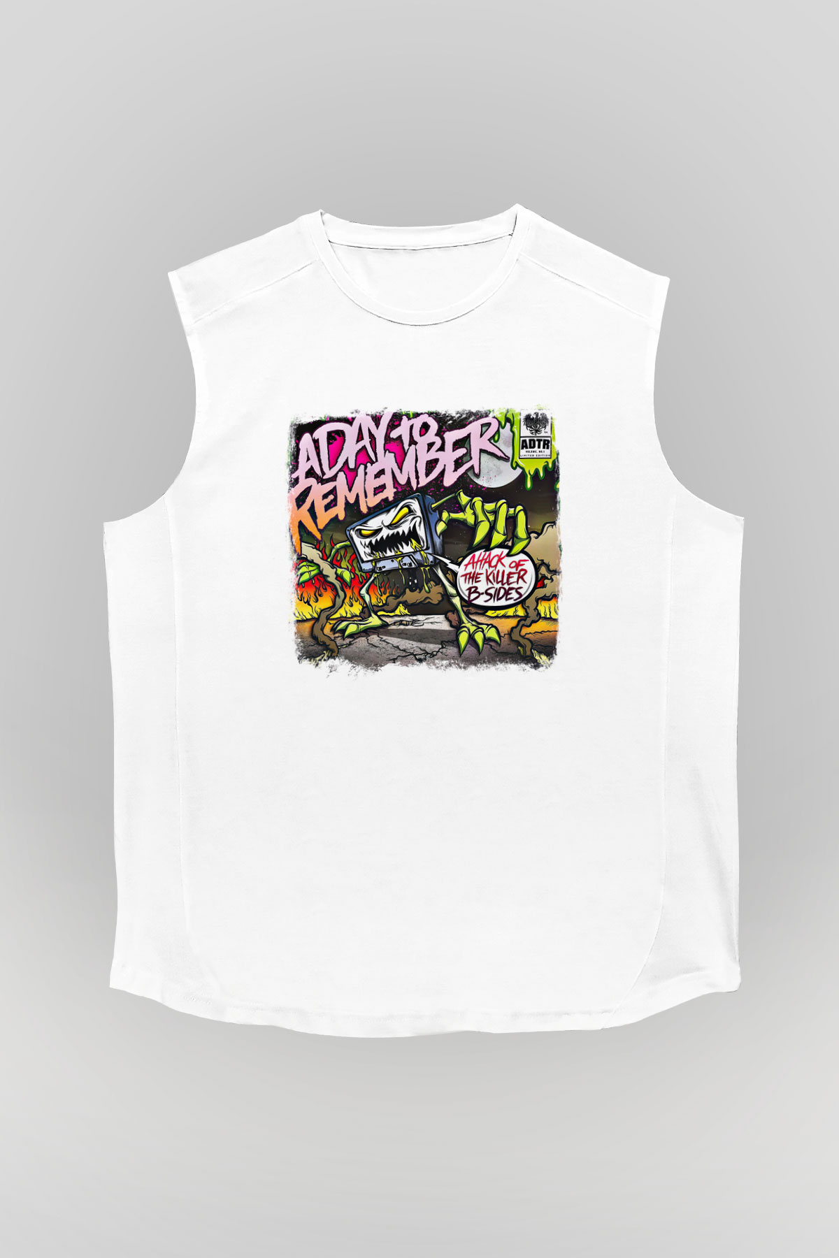 A Day to remember Baskılı Unisex Beyaz Kolsuz Tişört