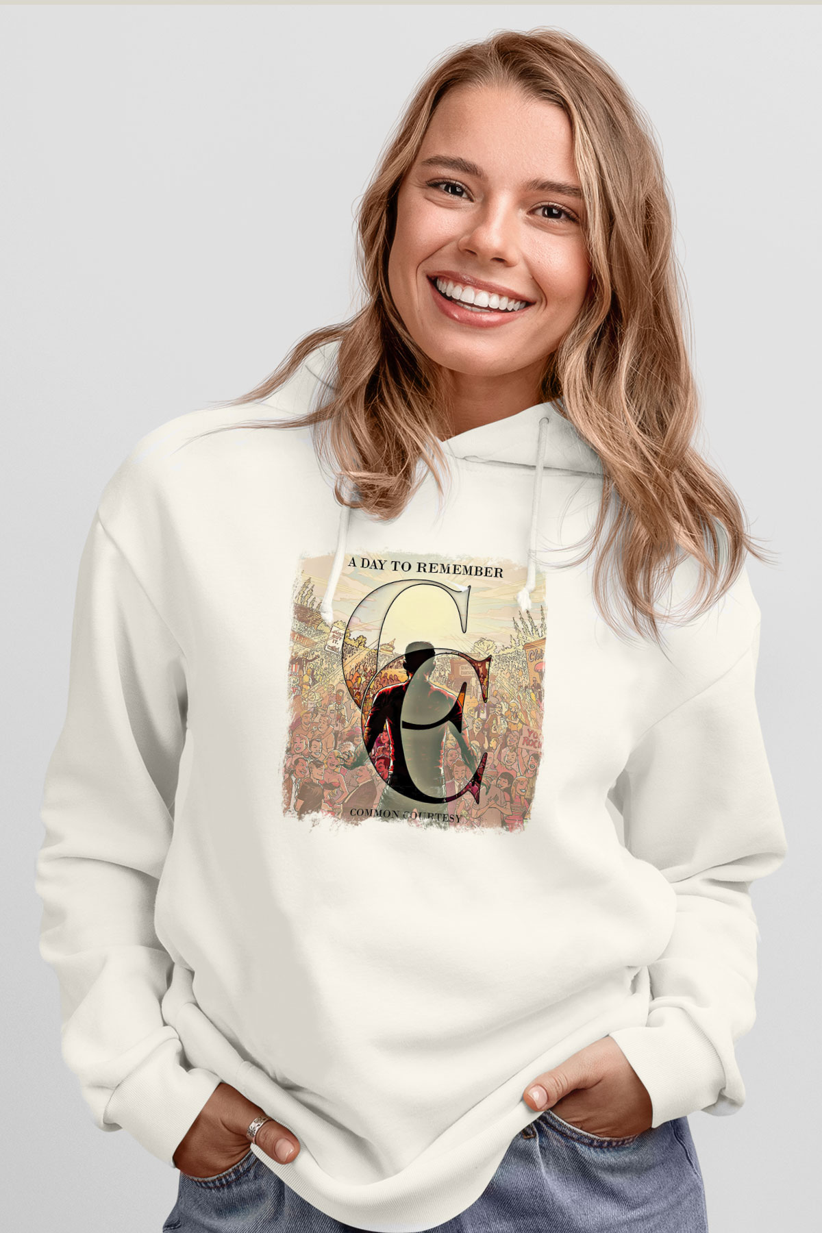 A Day to remember Baskılı Unisex Beyaz Hoodie