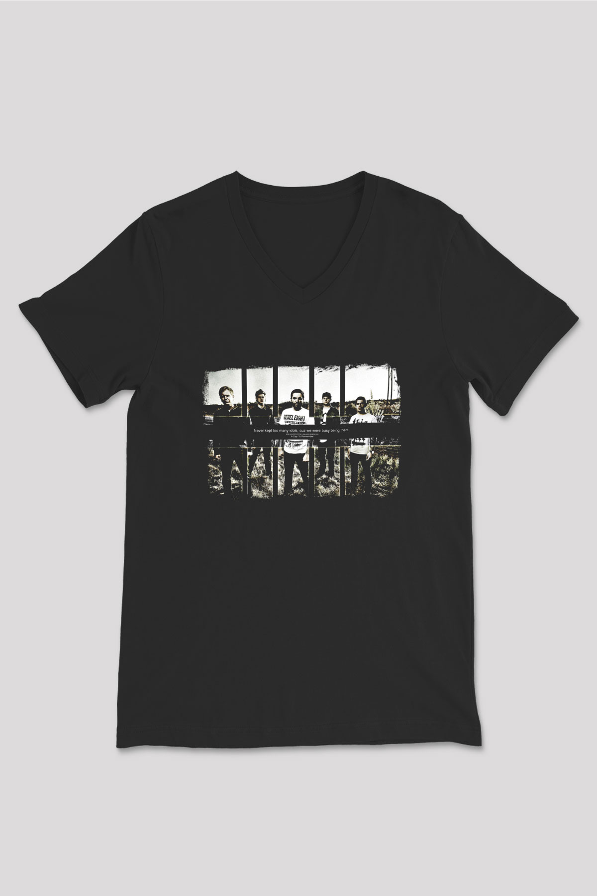A Day to remember Baskılı Unisex Siyah V Yaka Tişört