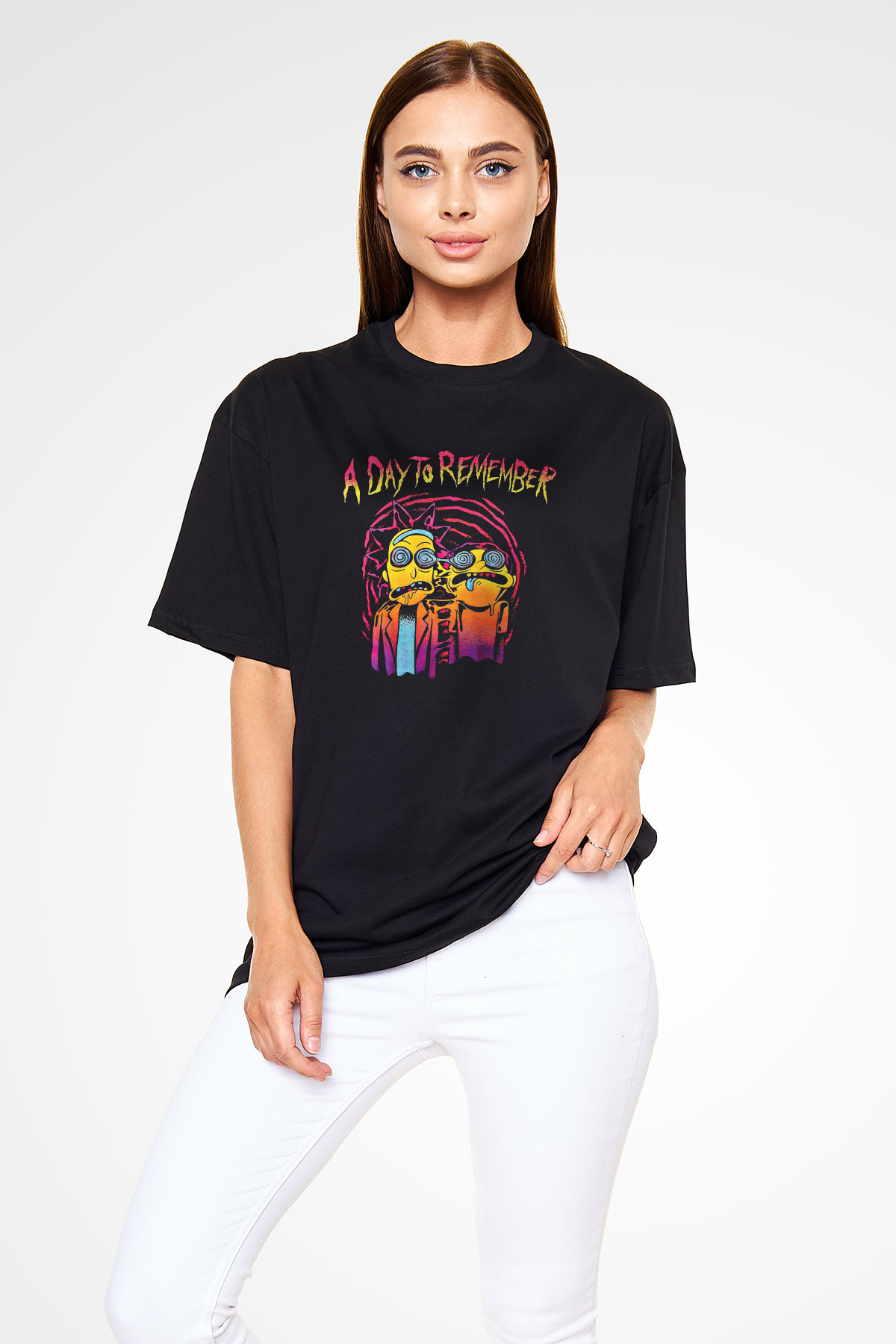 A Day to remember Baskılı Unisex Siyah Oversize Tişört