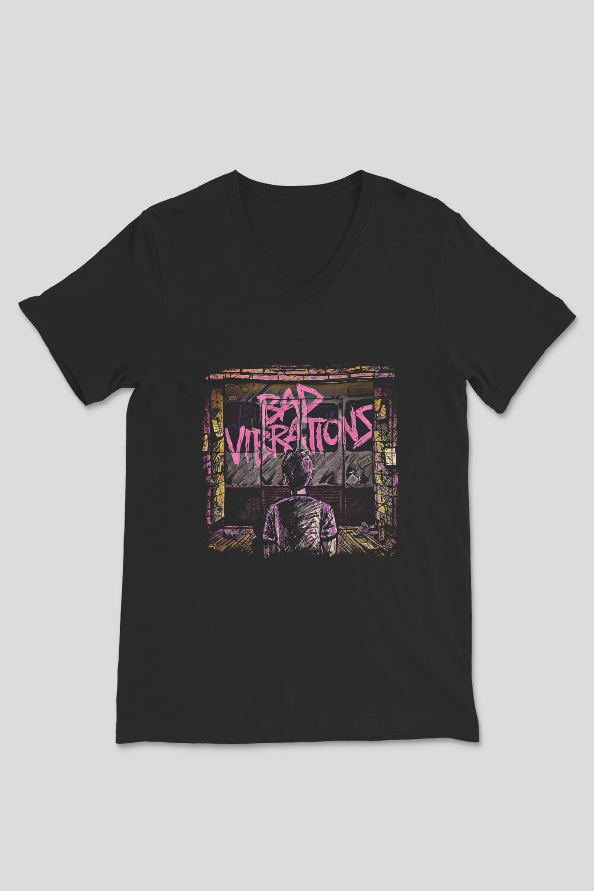 A Day to remember Baskılı Unisex Siyah V Yaka Tişört