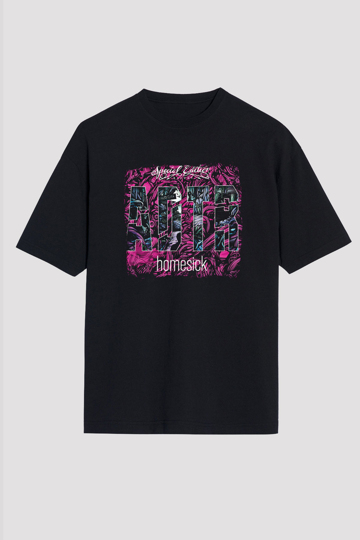 A Day to remember Baskılı Unisex Siyah Oversize Tişört