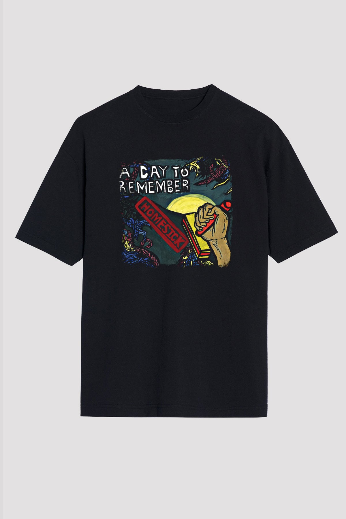 A Day to remember Baskılı Unisex Siyah Oversize Tişört