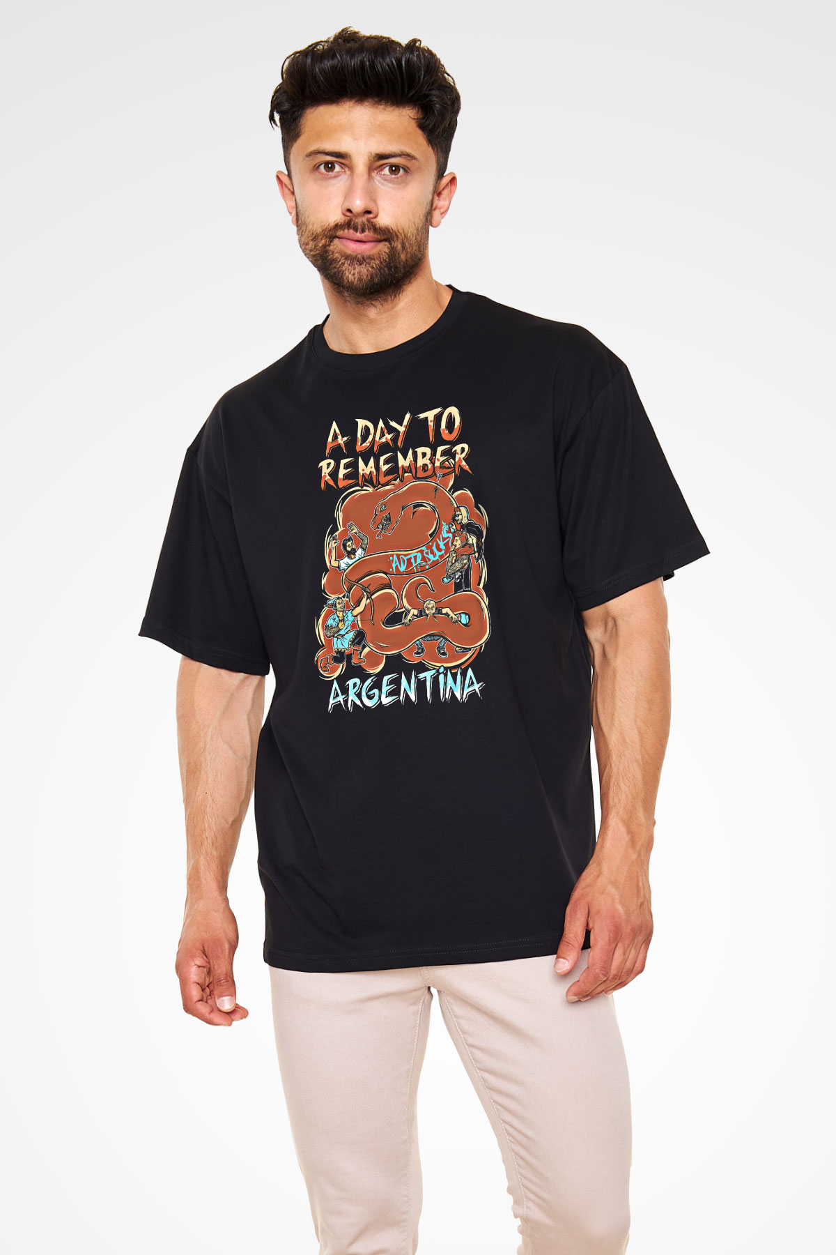 A Day to remember Baskılı Unisex Siyah Oversize Tişört