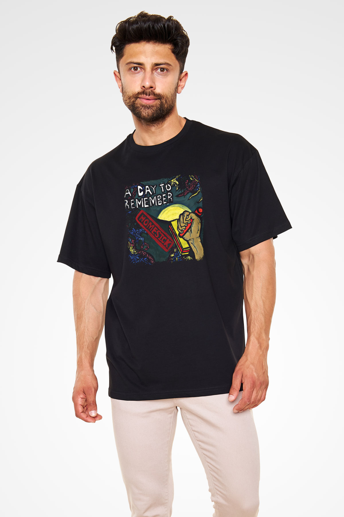 A Day to remember Baskılı Unisex Siyah Oversize Tişört
