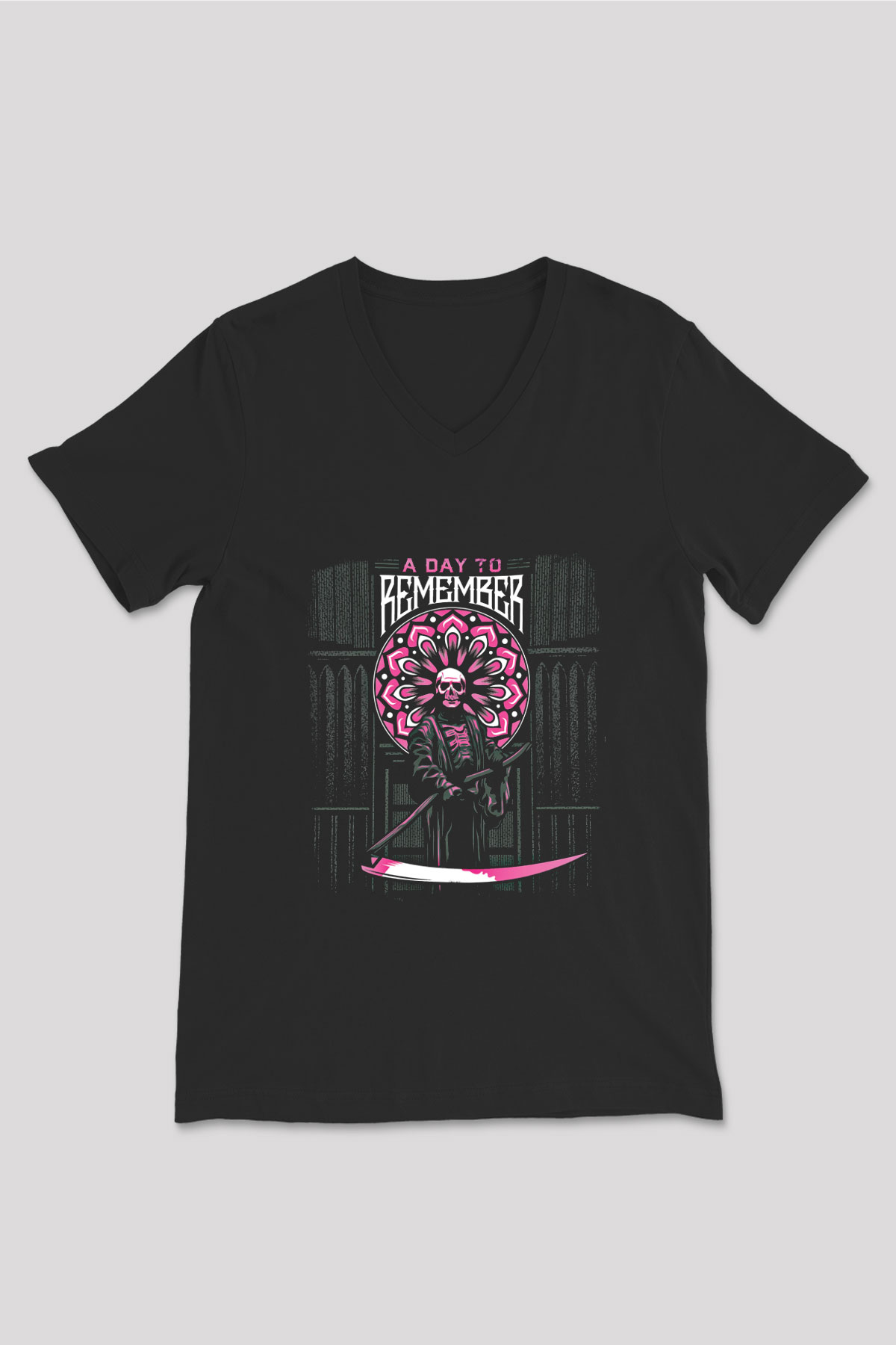 A Day to remember Baskılı Unisex Siyah V Yaka Tişört