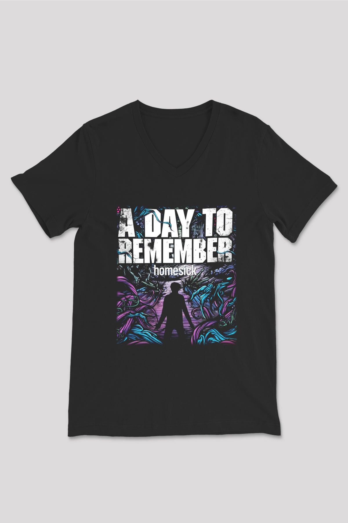 A Day To Remember Siyah Unisex V Yaka Tişört T-Shirt