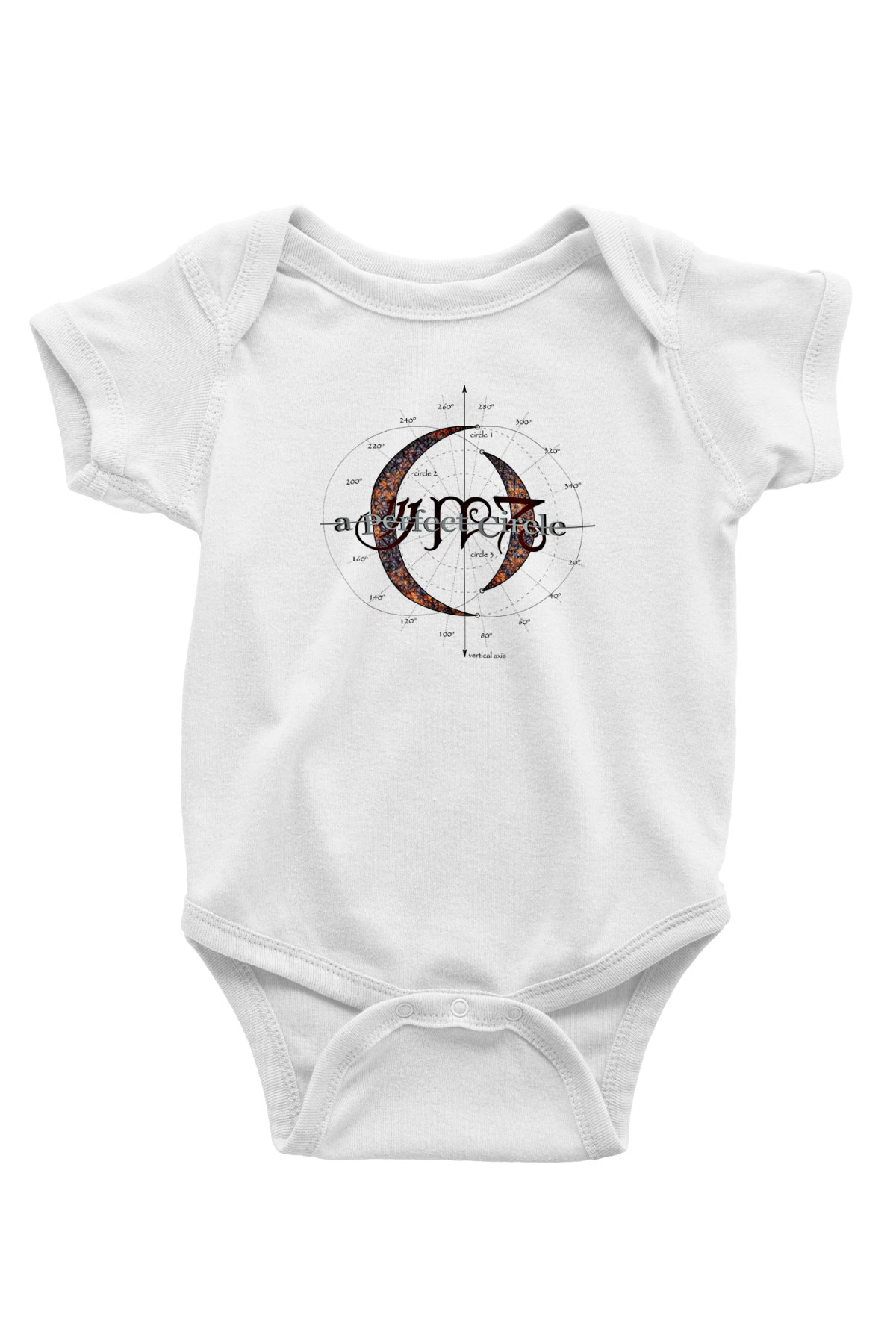 A Perfect Circle Baskılı Unisex Beyaz Bebek Body - Zıbın