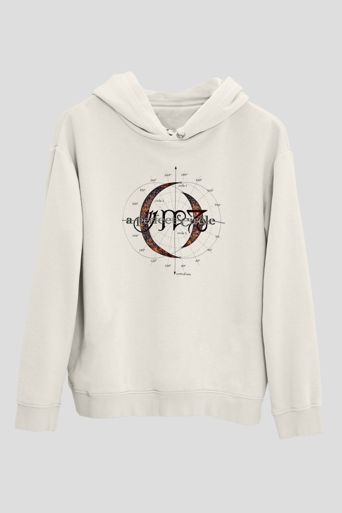 A Perfect Circle Baskılı Unisex Beyaz Hoodie
